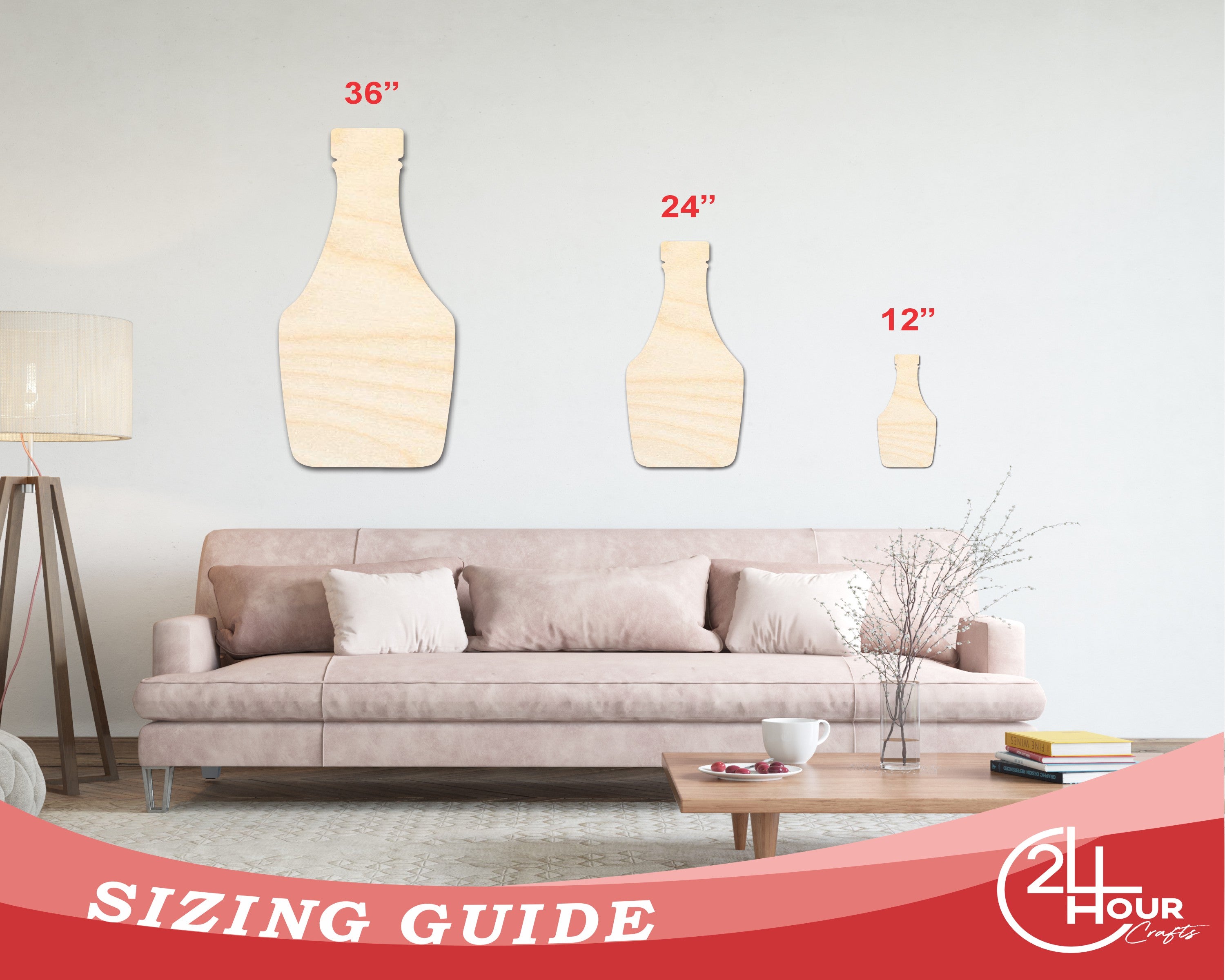 Unfinished Wood Cutout in the Shape of a Ketchup Bottle for Up to 46 Different DIY Crafts