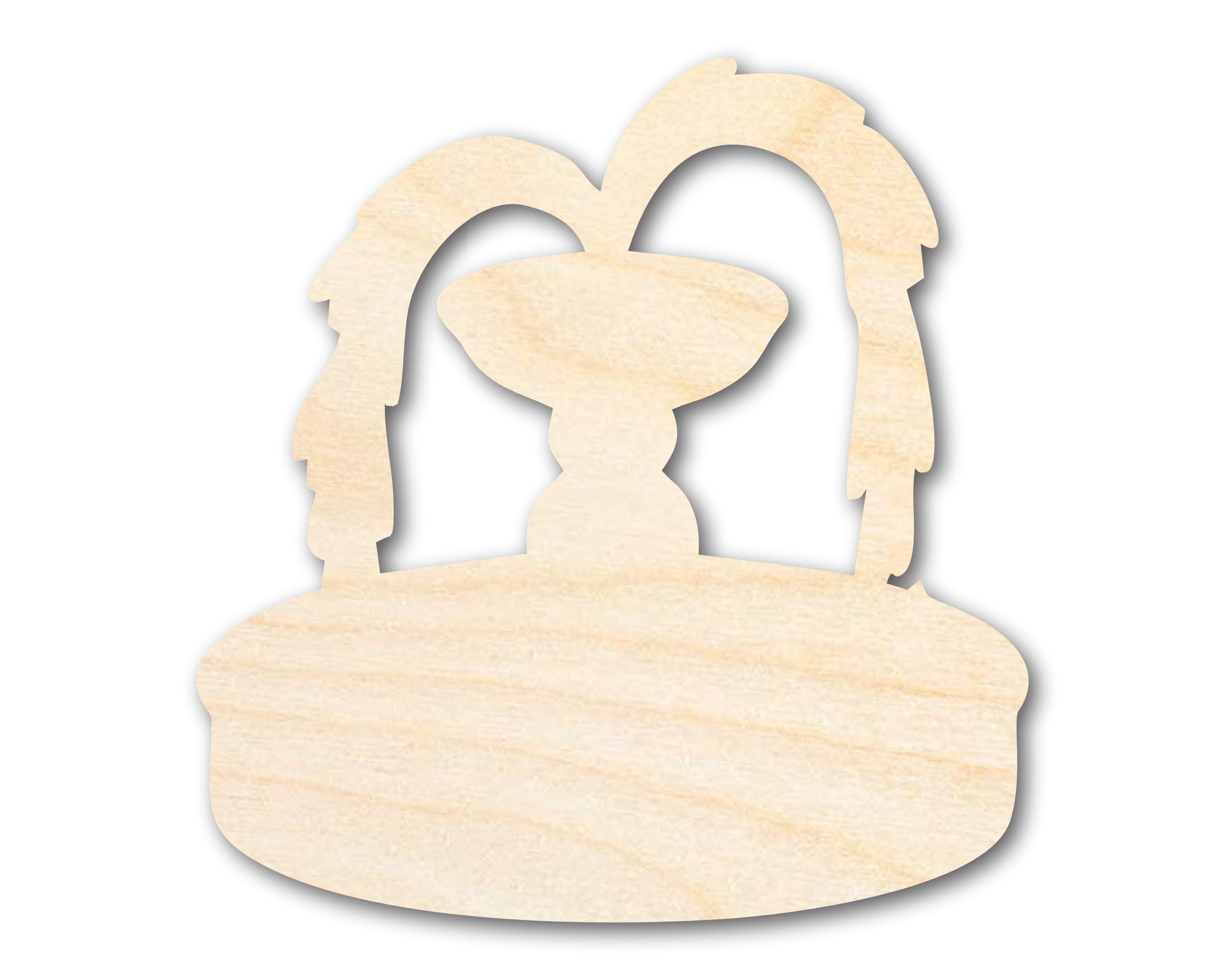 DIY Unfinished Baltic Birch Wood Water Fountain Shape Cutout - Up to 46 Inches