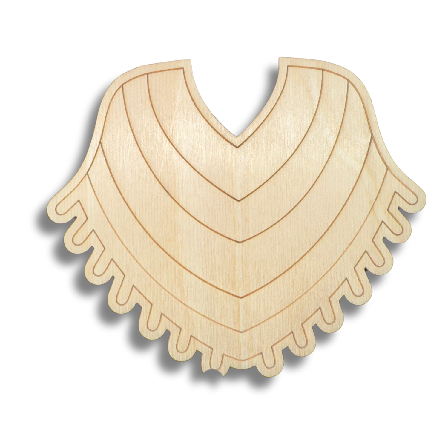 Unfinished Wood Poncho-shaped Etched Crafts for Line-by-Line Painting | Up to 30 DIY Projects