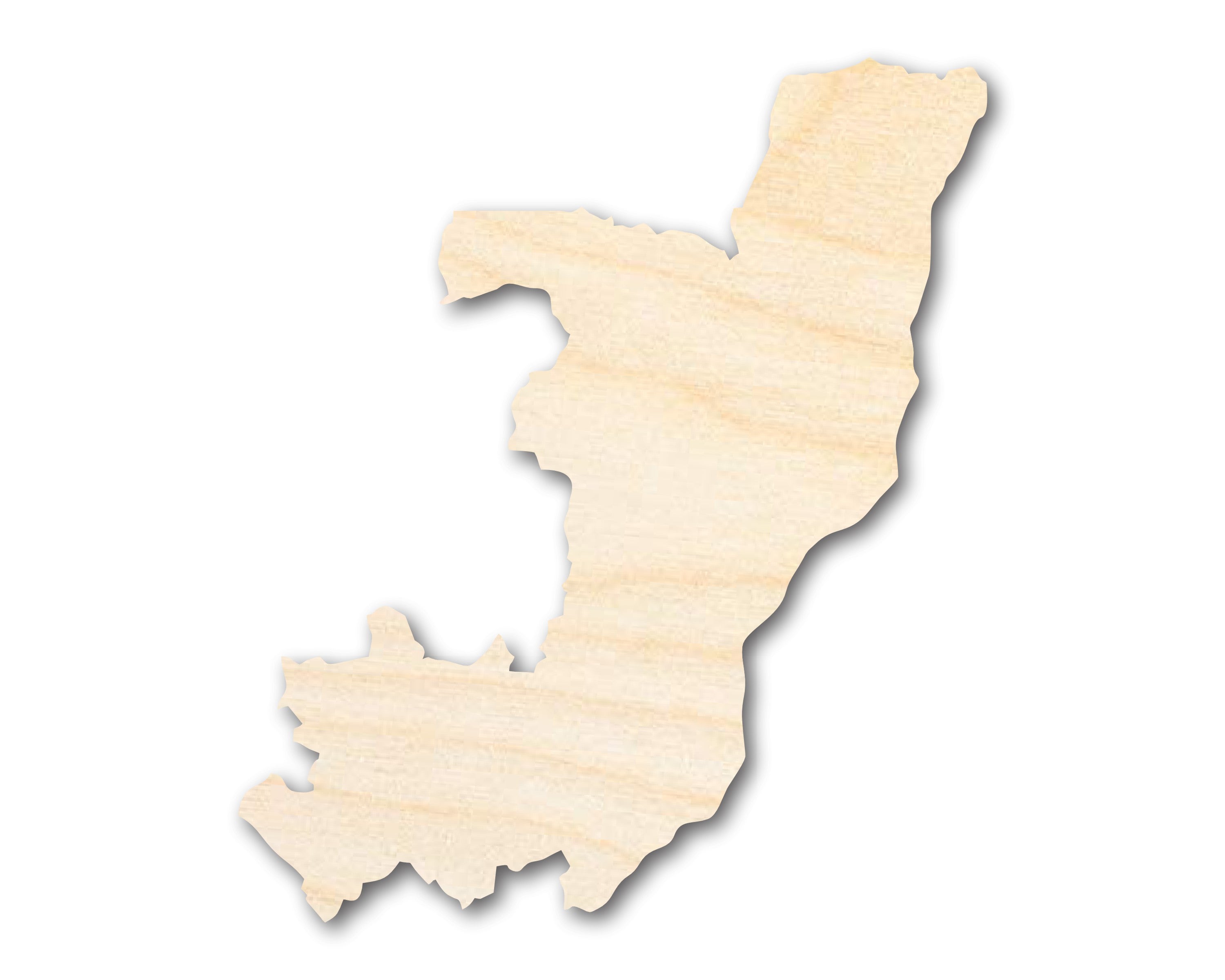 DIY Unfinished Wood Republic of the Congo Country Shape - African Craft (up to 46)