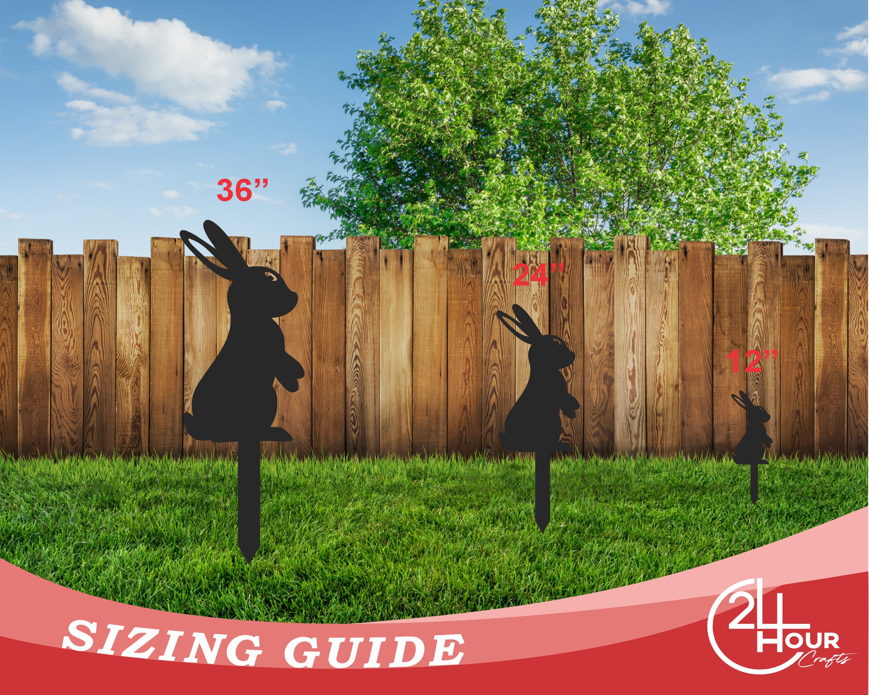 Decorative Metal Bunny-shaped Garden Stakes with Up to 24 Pieces and More than 20 Color Choices