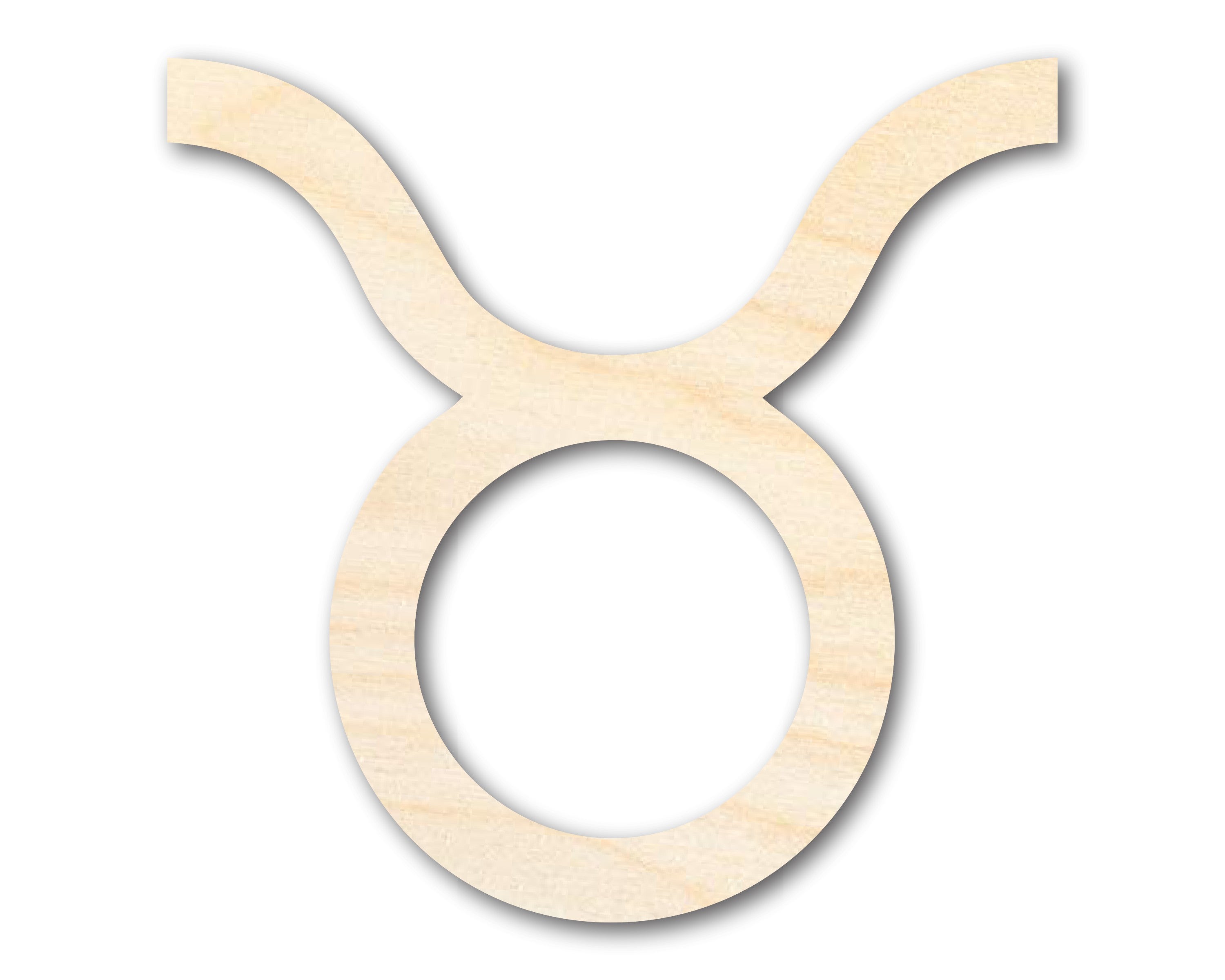 Unfinished Baltic Birch Wood Taurus Zodiac Sign Shape, up to 36 Inches
