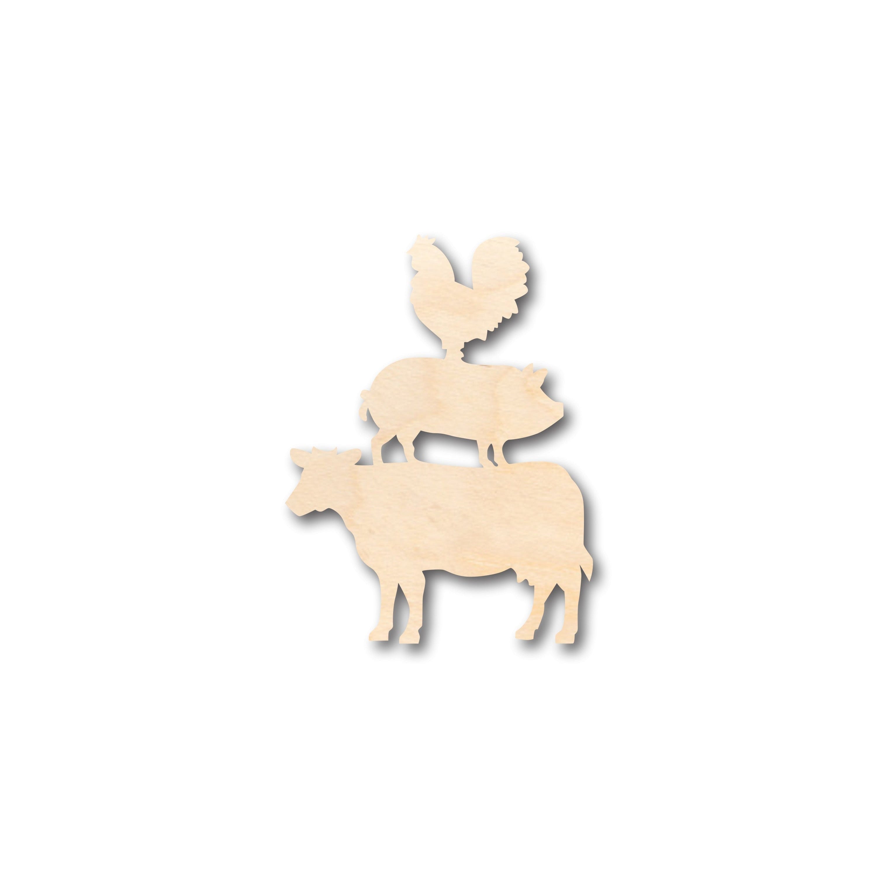 Unfinished DIY Wood Crafts in Farm Animals Shapes - Up to 46 Pieces for Creative Projects