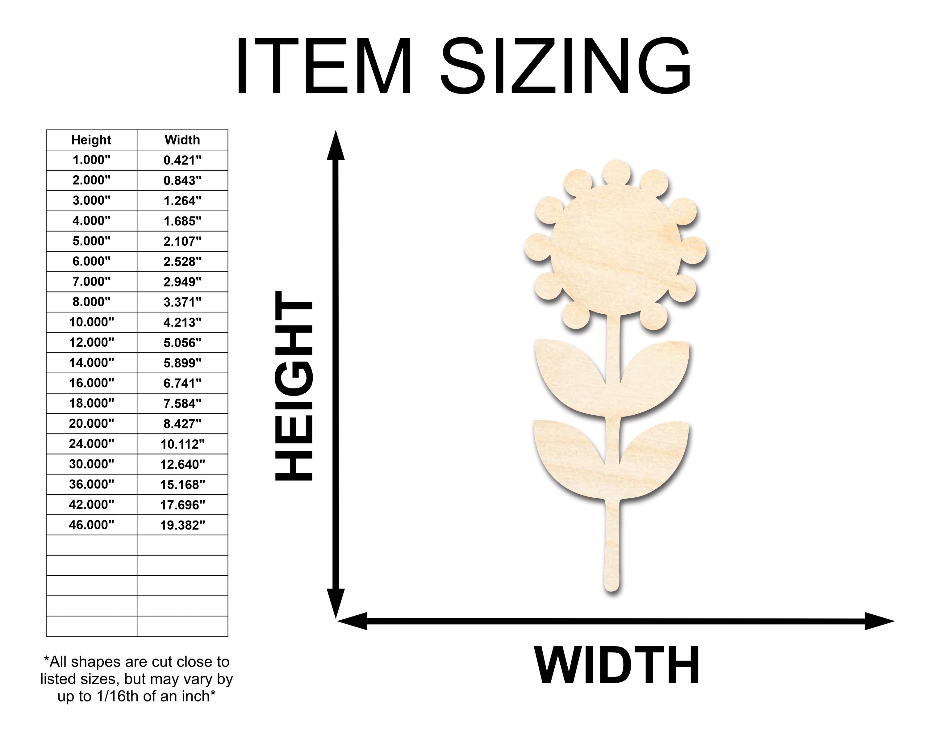 DIY Unfinished Wood Folk Sunflower Shapes, Up to 46 for Flower Crafts