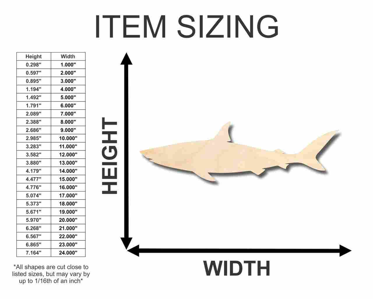 Unfinished Wood Ocean-themed Shark Shape for Nursery and Craft Projects - Up to 46 DIY Options