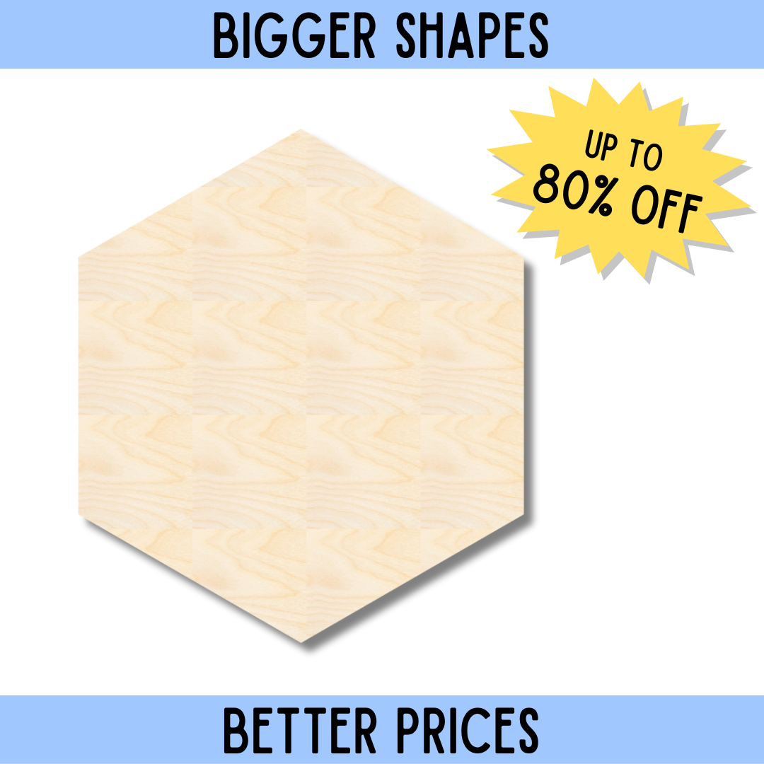 Enhanced Unfinished Wood Hexagon Shape for DIY Crafts