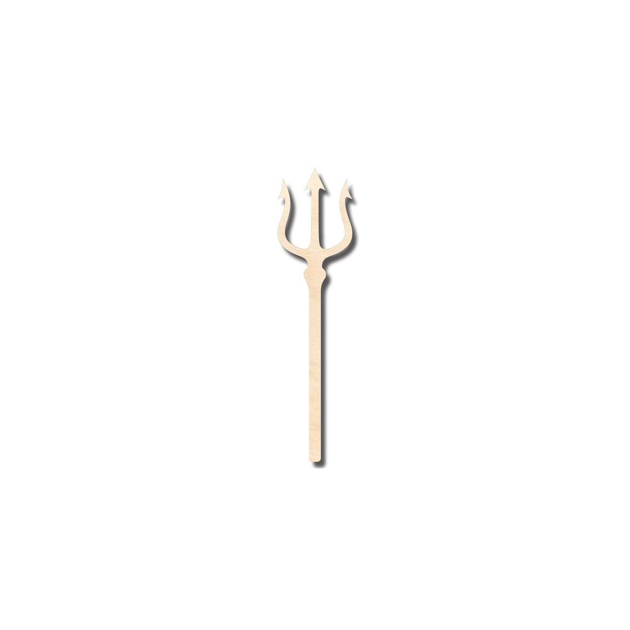 DIY Unfinished Ocean-themed Wood Trident Shapes up to 24 Inches