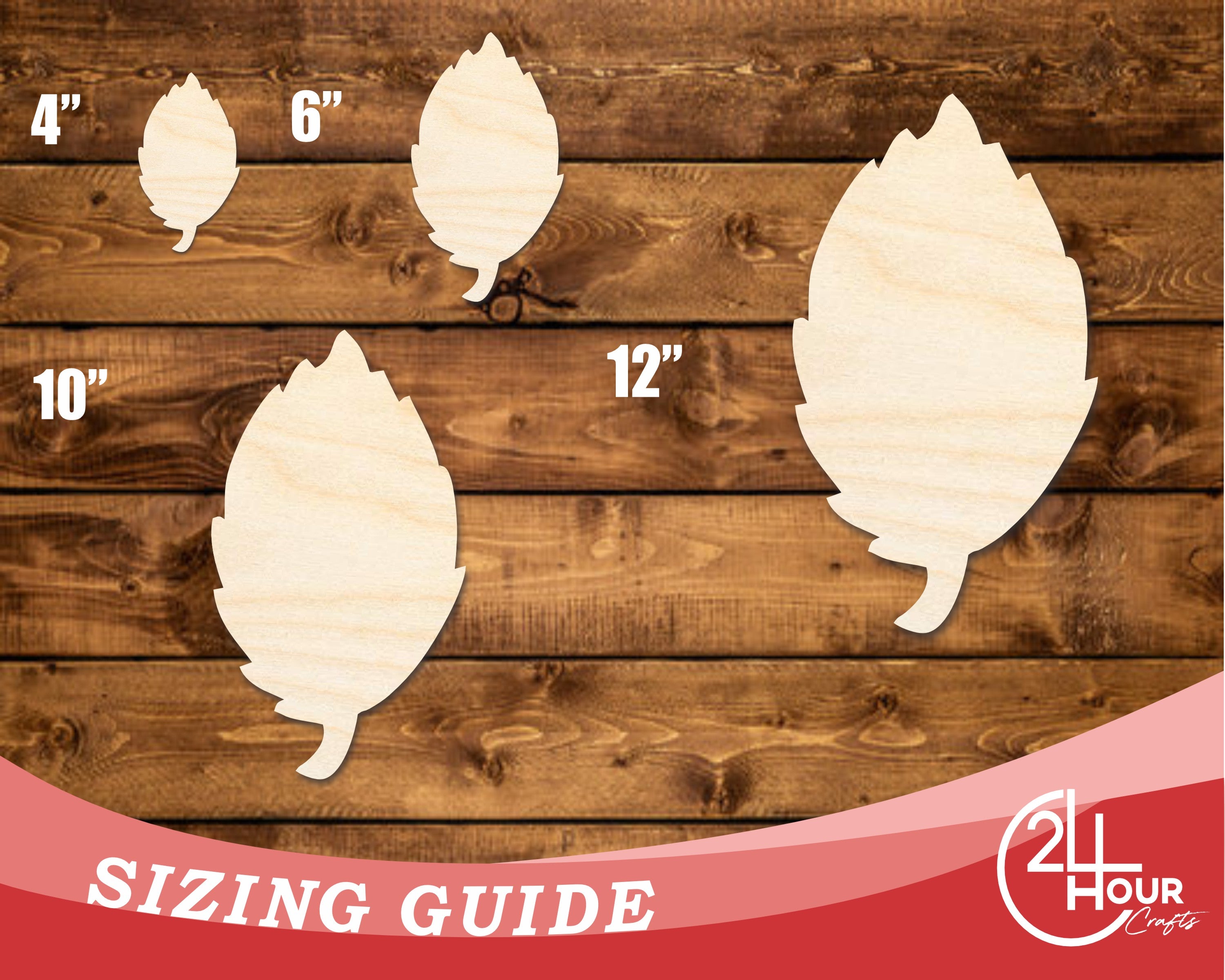 Unfinished Baltic Birch Fall Leaf Shape DIY Craft Cutouts up to 46 Inches