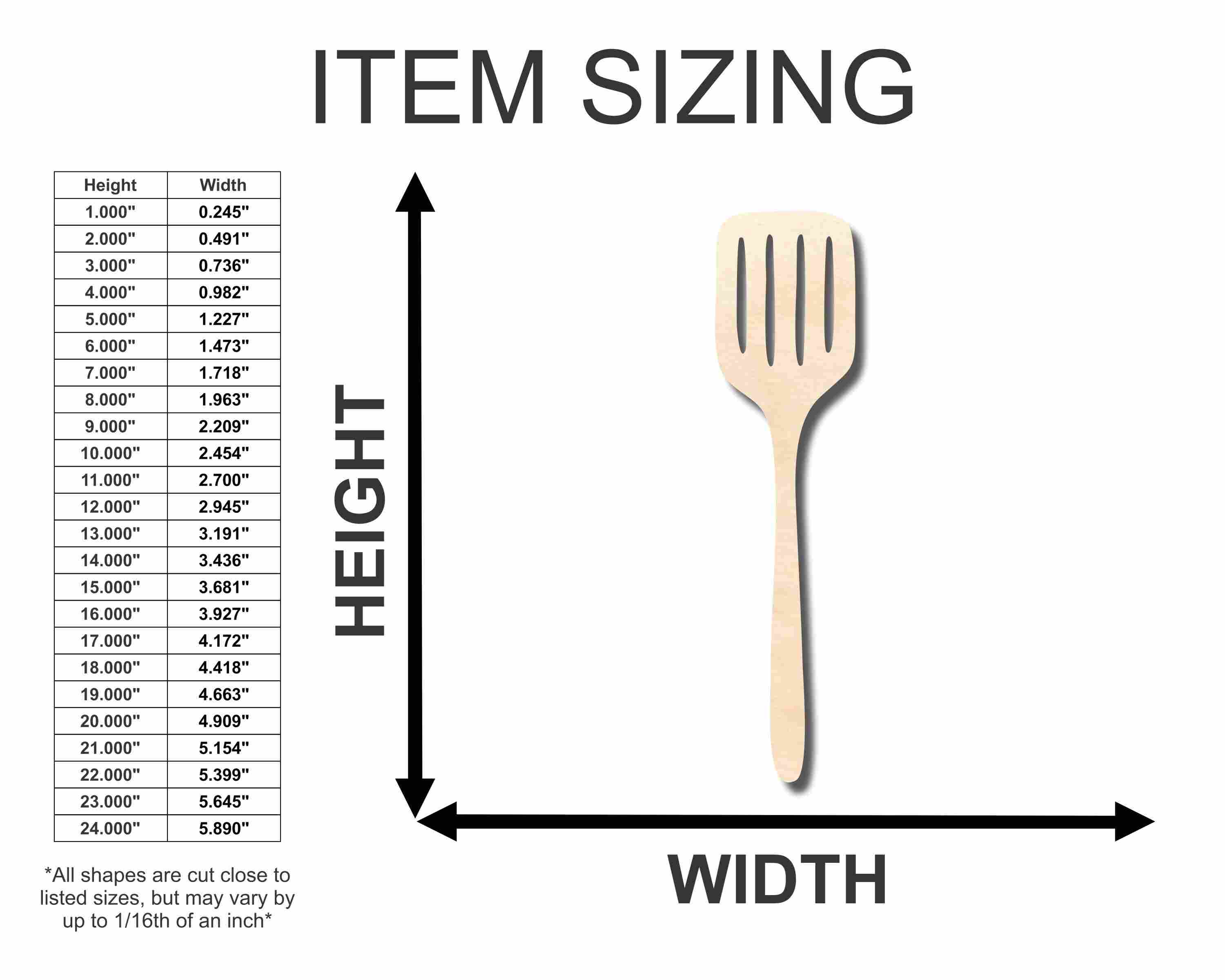 Unfinished Wood Spatula Silhouette - Ideal for Up to 46 Do - It - Yourself Craft Projects