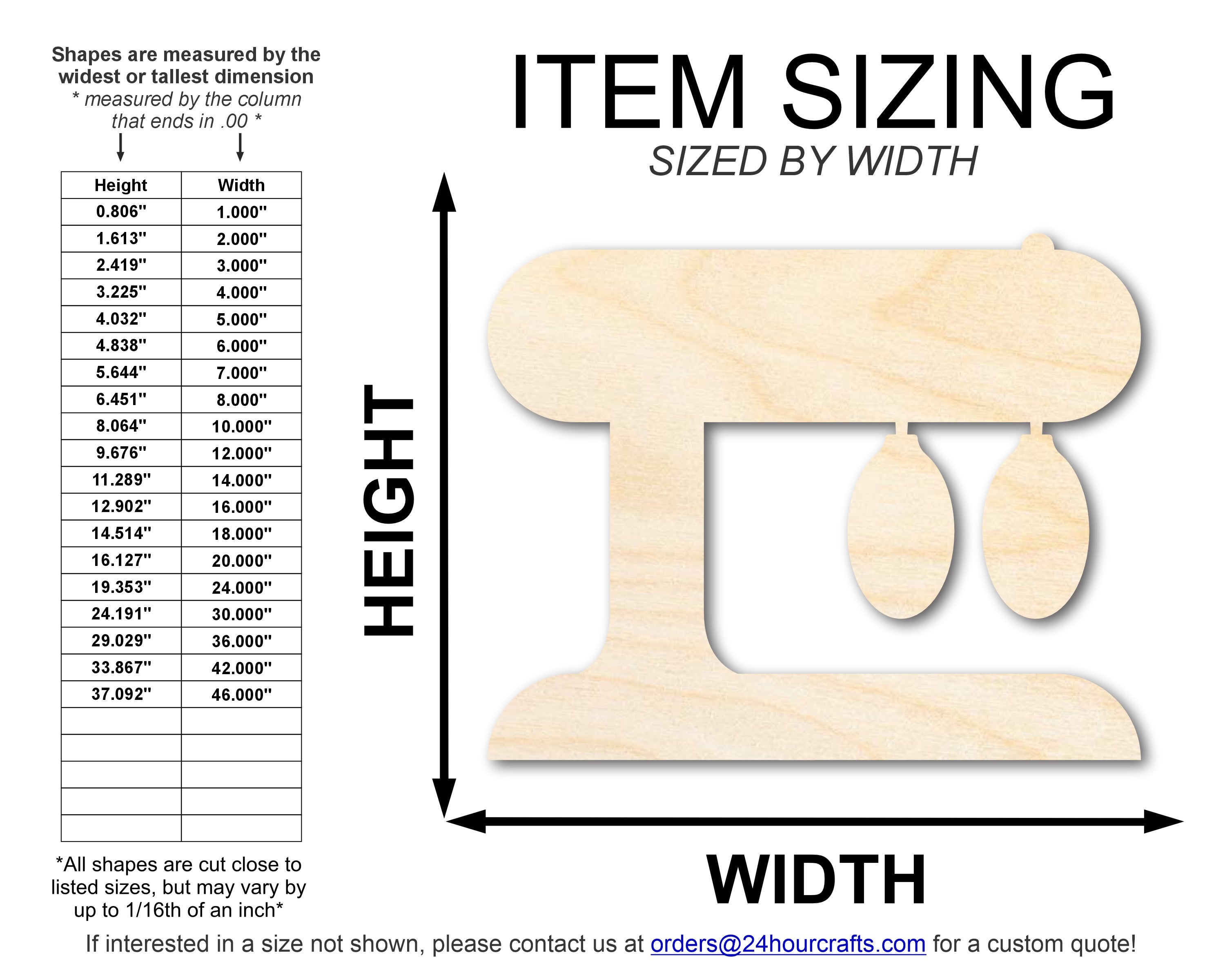 Large Unfinished Wood Mixer Shape Cutouts for Up to 46 DIY Projects