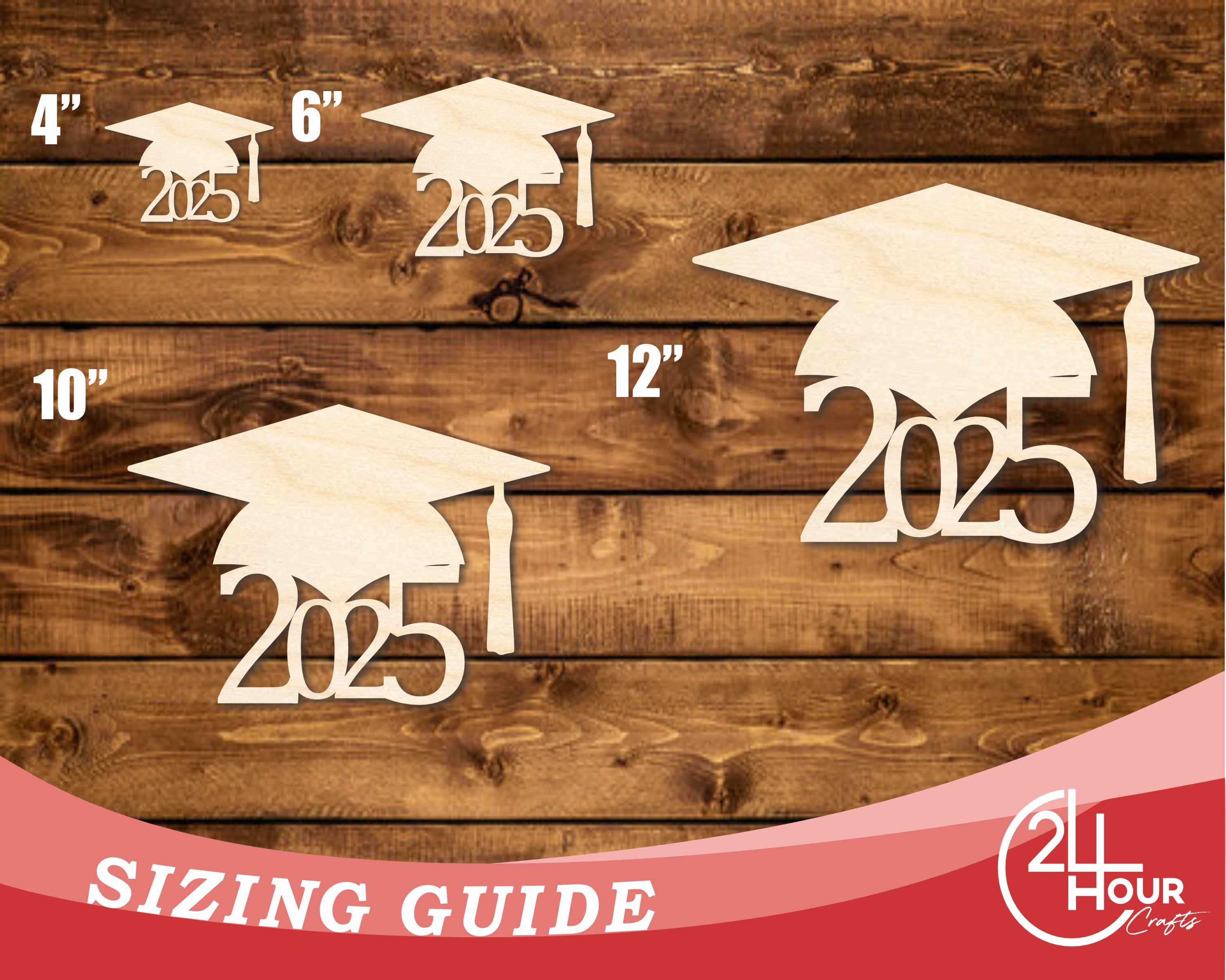 2025 Unfinished Wood Graduation Cap Shape for Up to 46 DIY Crafts