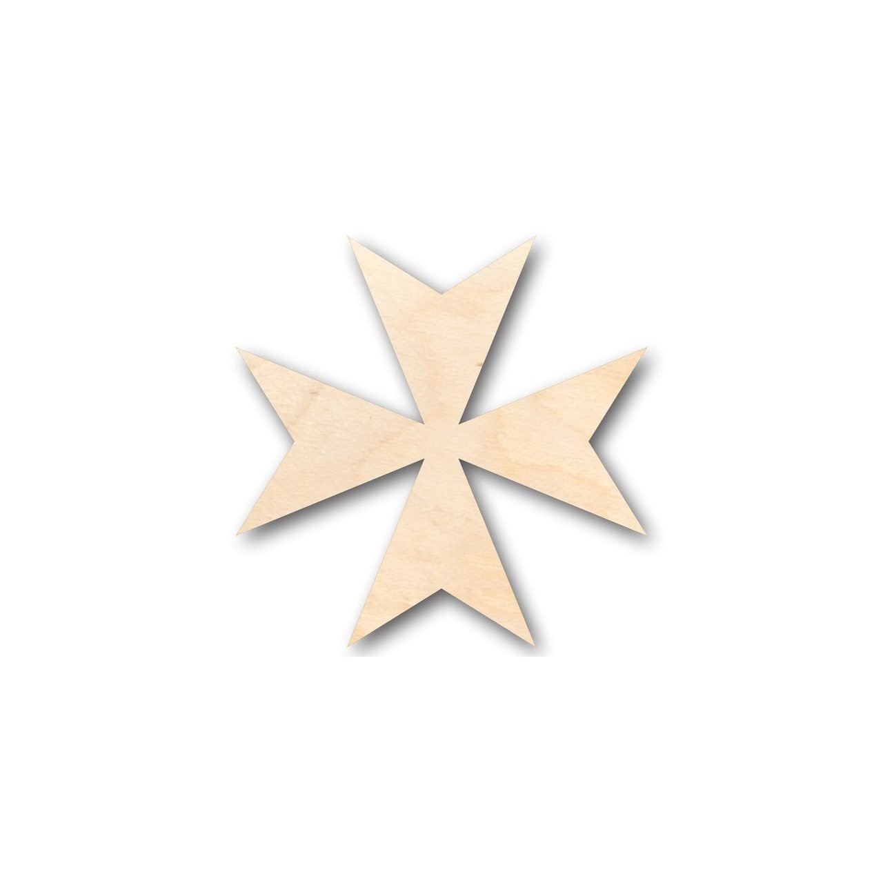 Unfinished DIY Craftable Wood Maltese Cross Shape from Malta, Suitable for up to 46 DIY Projects