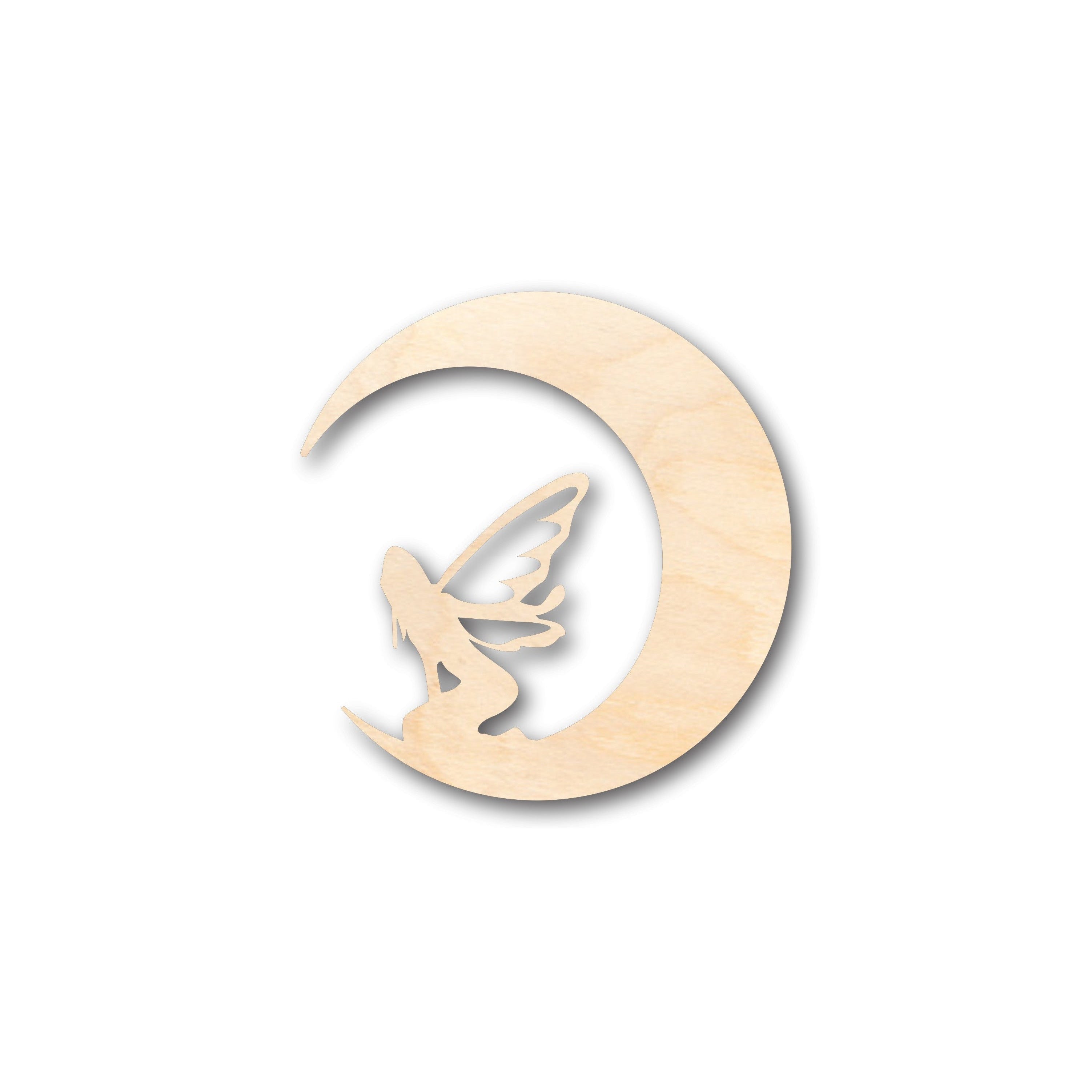Unfinished DIY Wood Moon Fairy Shape Craft Items - Up to 46 Pieces for Creative Projects