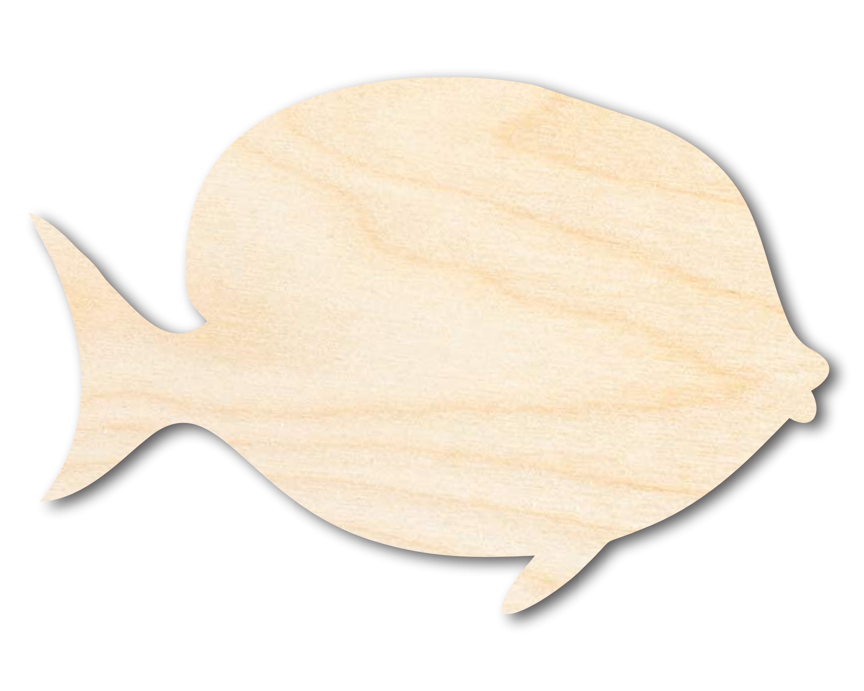 Unfinished Sanded Wood Yellow Tang Shape Crafts up to 46 Inches