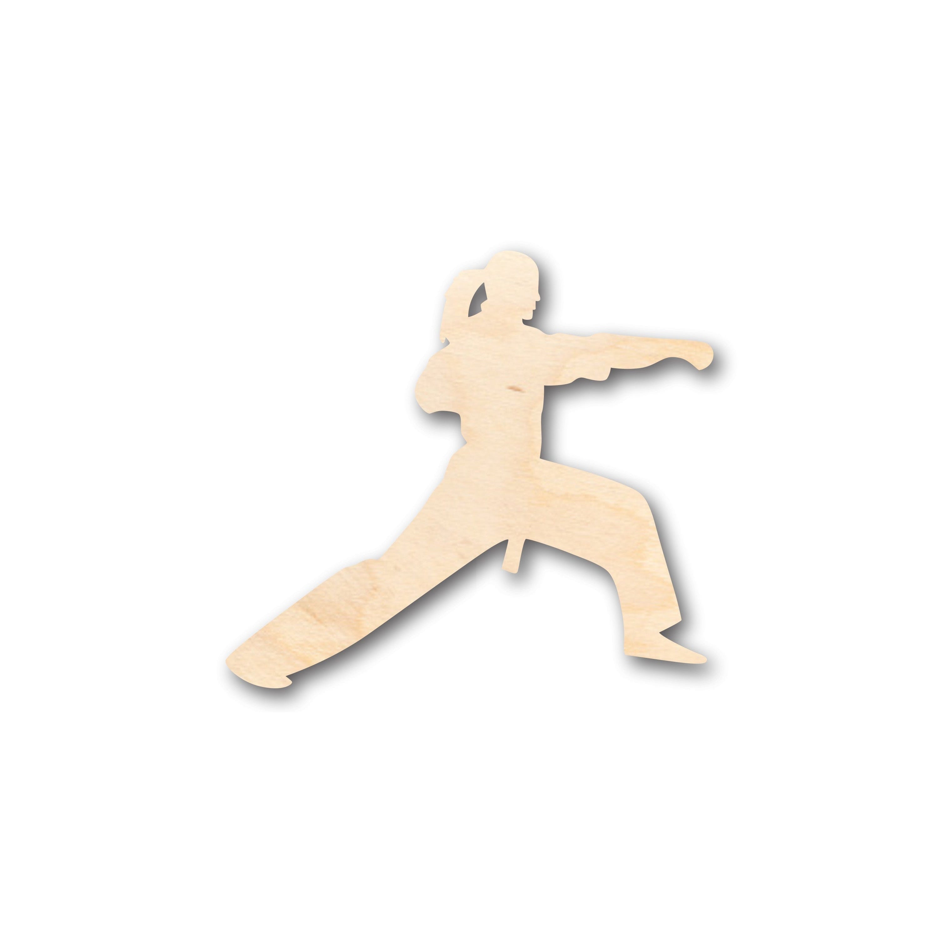 Unfinished Baltic Birch Plywood Female Martial Arts Karate Shape for DIY Crafts - Sizes Up to 46 Inches