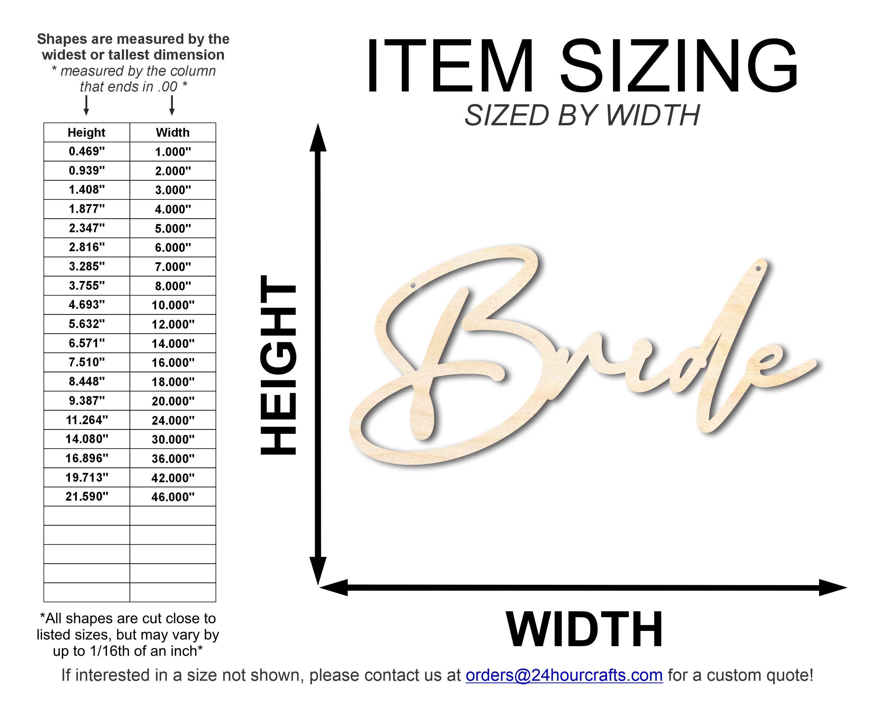 Unfinished Baltic Birch Wood Bride Chair Sign DIY Craft Cutout with Sizes Up to 46 Inches