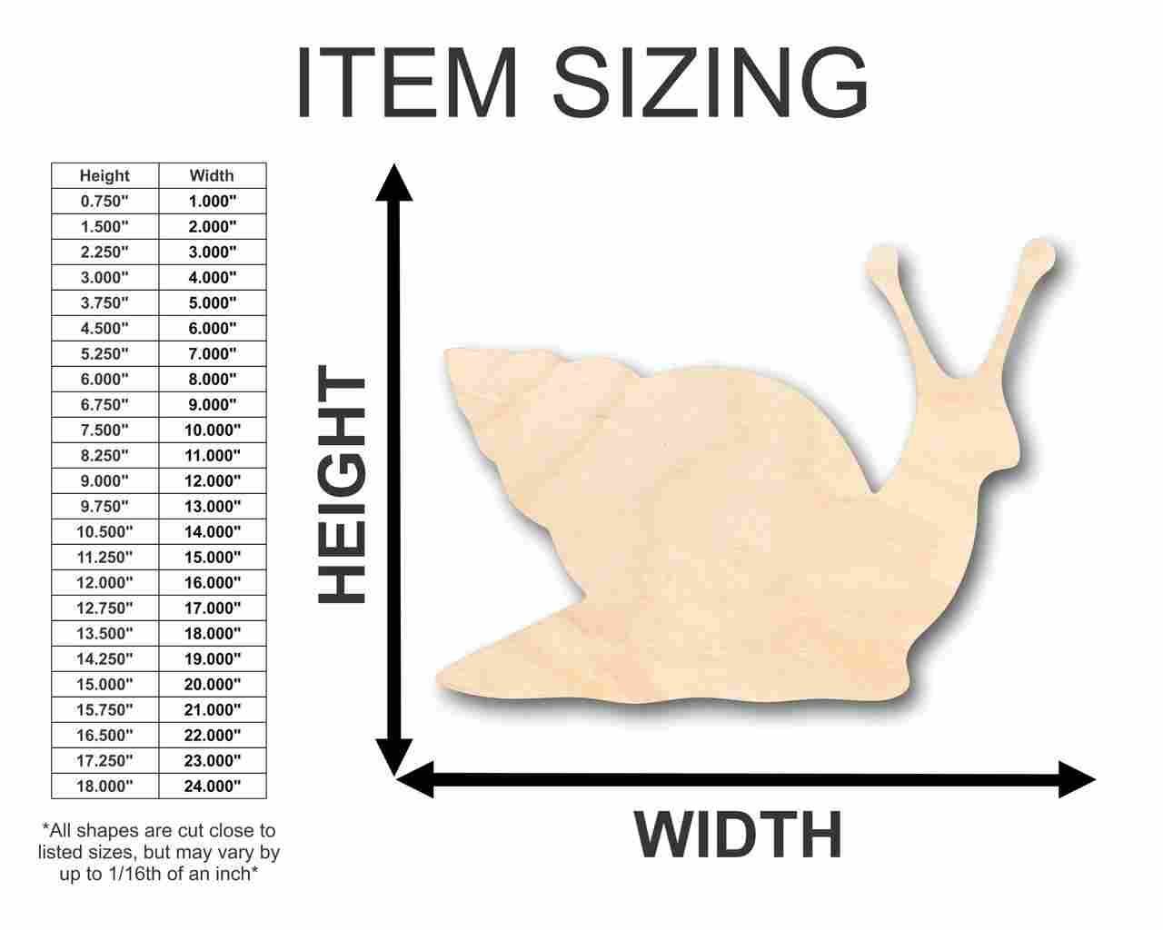 Unfinished DIY Craft Supplies: Wood Snail Shapes for Insect, Animal, and Wildlife Crafts up to 46 Inches
