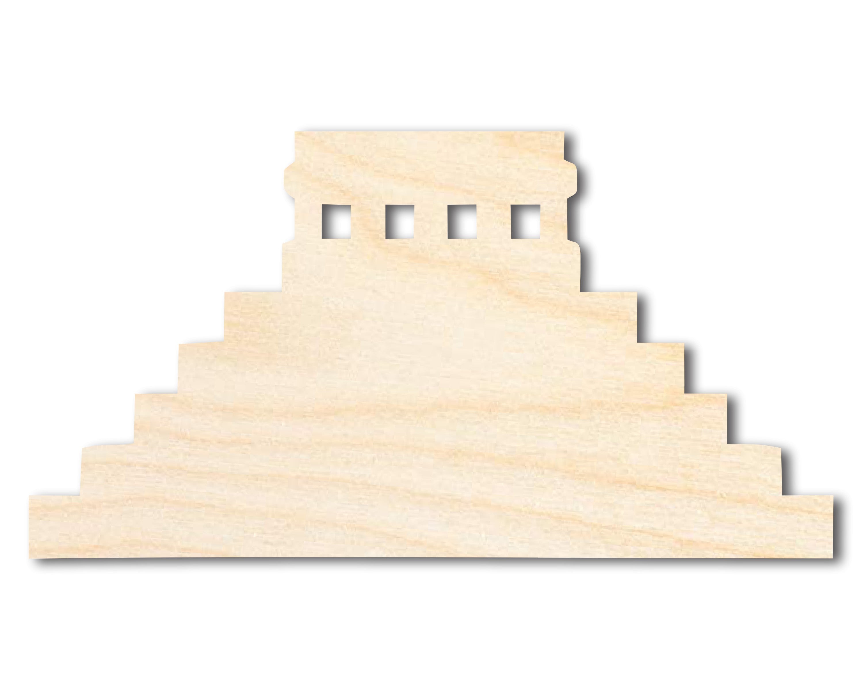 Unfinished DIY Craft Cutout in Mayan Pyramid Shape, Available up to 46 Inches for Various Crafting Projects