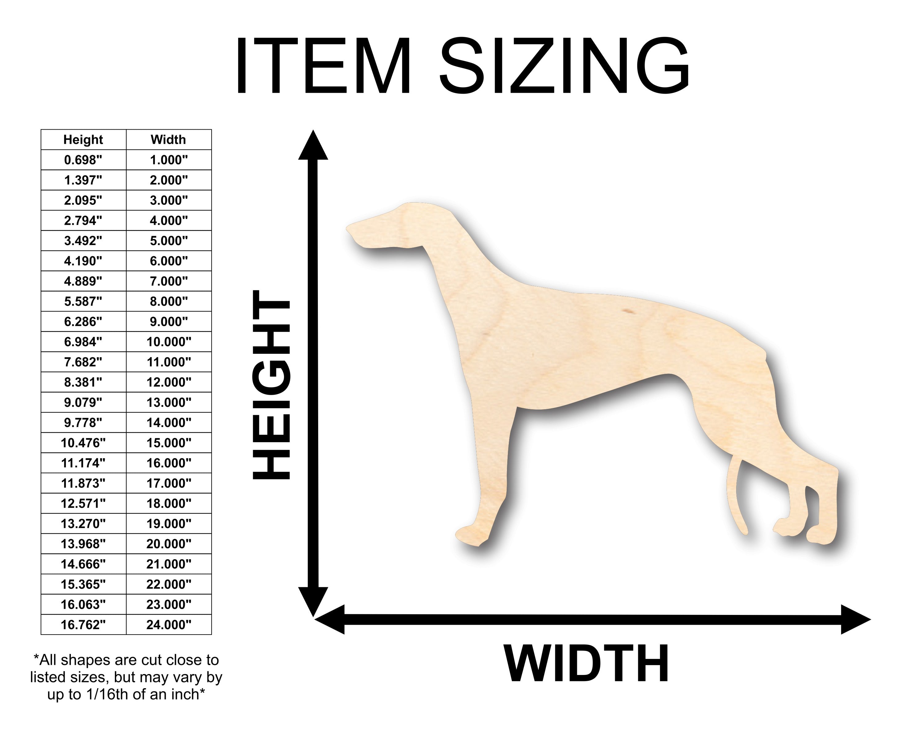 Unfinished DIY Craft Supplies - Greyhound Dog Shape Wood Pieces for Up to 46 DIY Projects