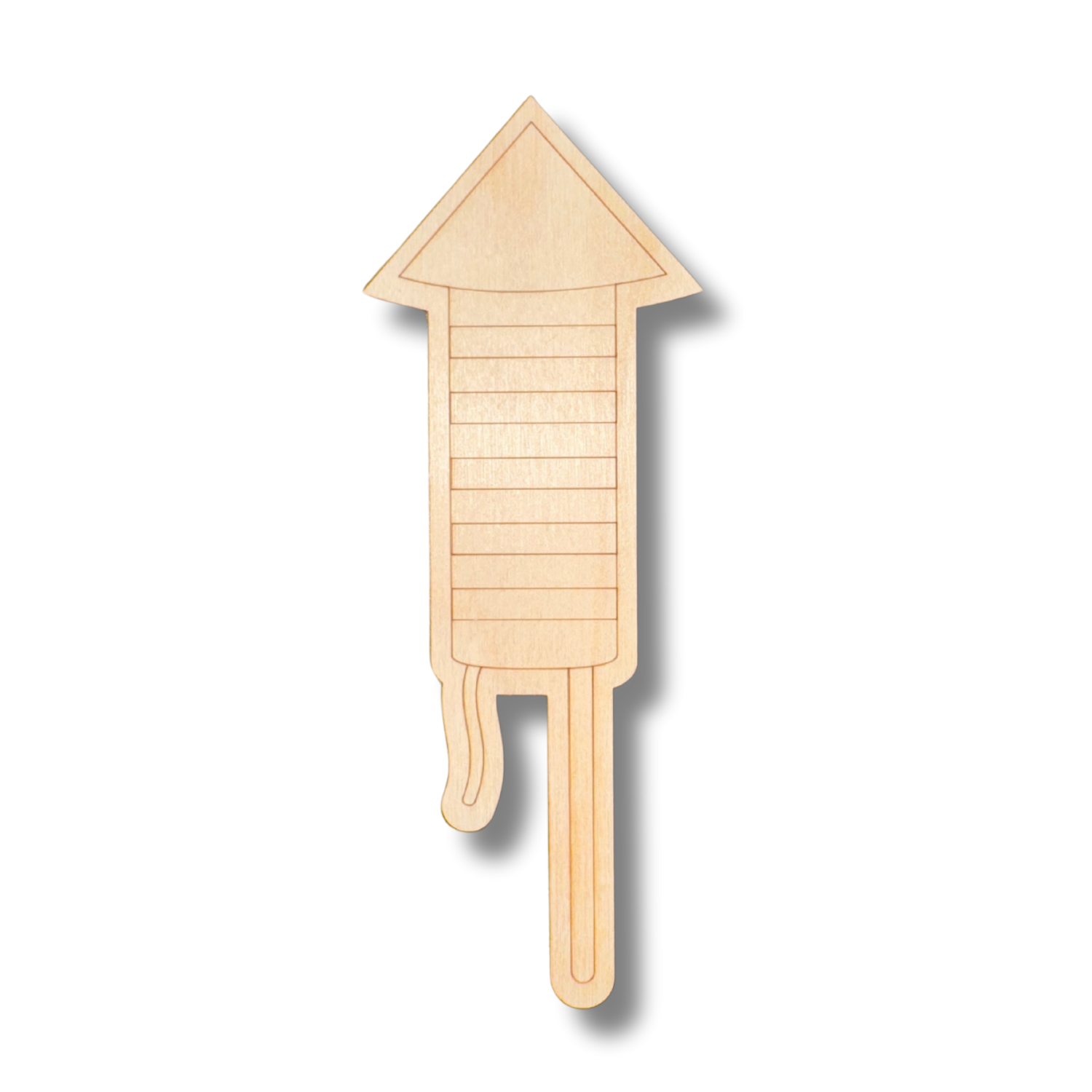 Unfinished Wood Laser - Etched Rocket - Shaped DIY Paint - by - Line Crafts for Up to 30 Projects
