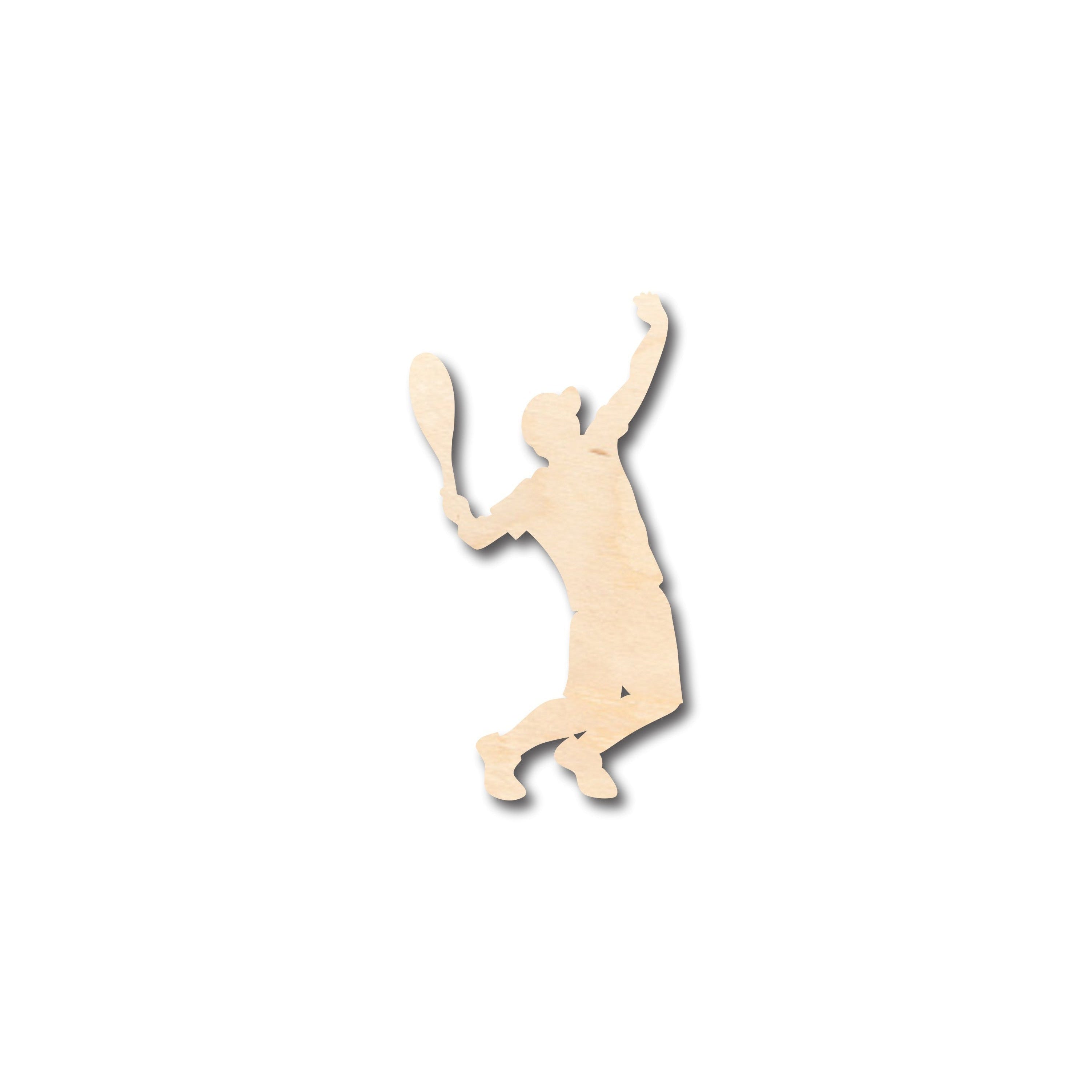 Unfinished Wood Craft - Boy Tennis Serve Shape for Up to 46 DIY Projects