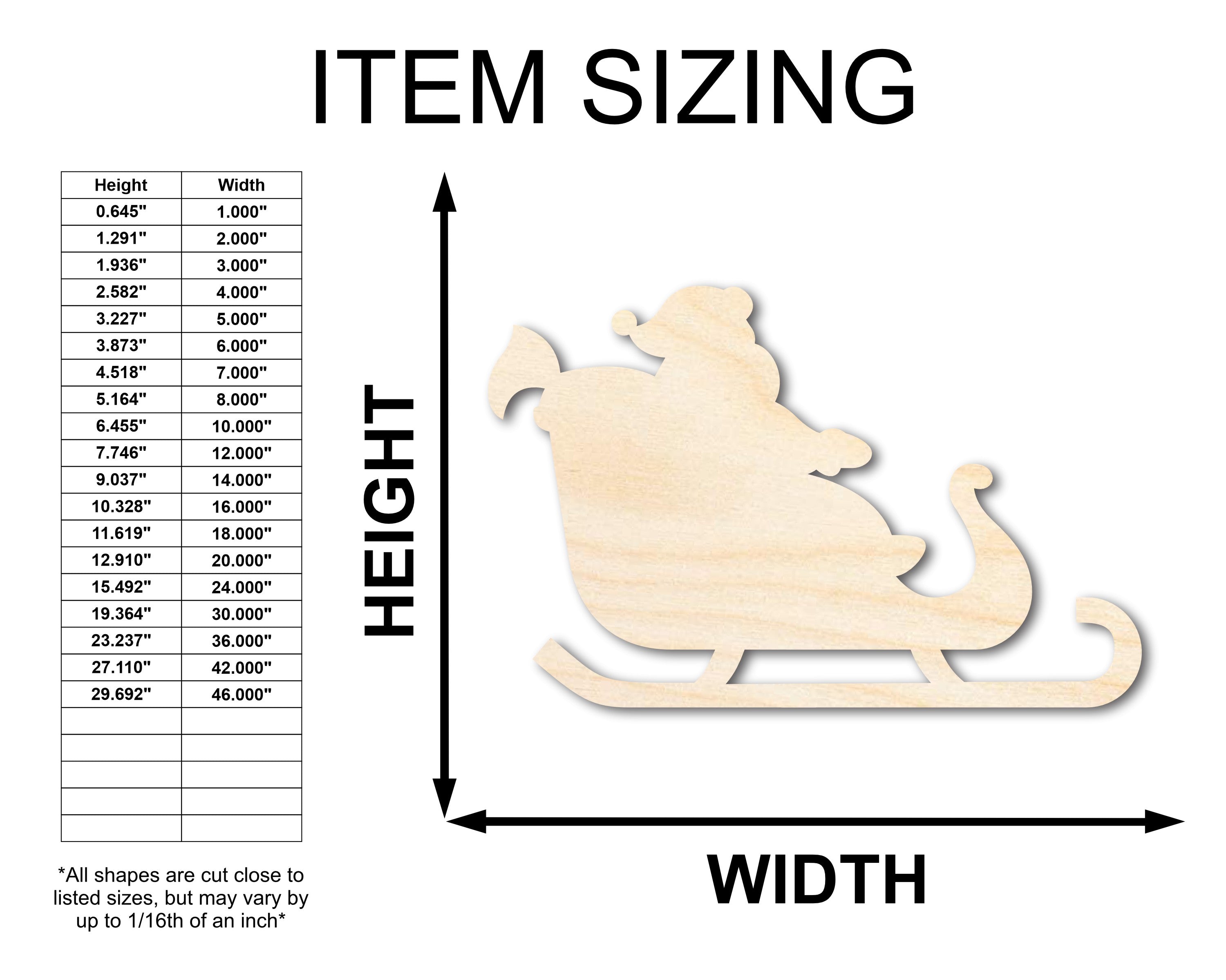 Unfinished DIY Wood Santa in Sleigh Shape - Ideal Craft Supplies for Up to 46 DIY Projects