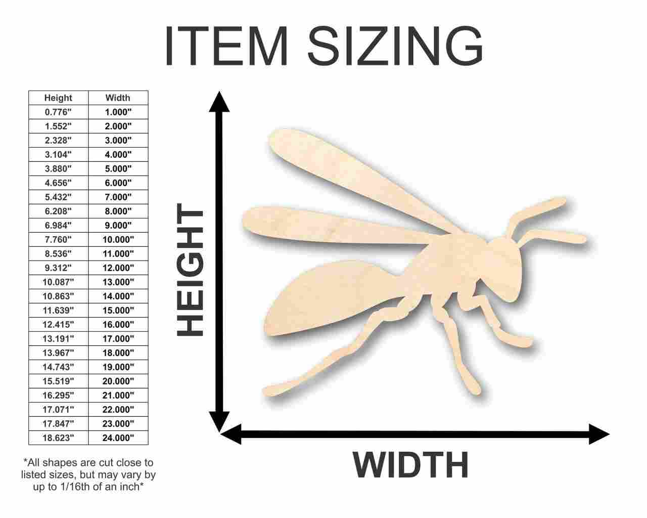 Unfinished DIY Wood Hornet Shapes for Insect, Animal, and Wildlife Crafts - Up to 46 Pieces for Creative Projects
