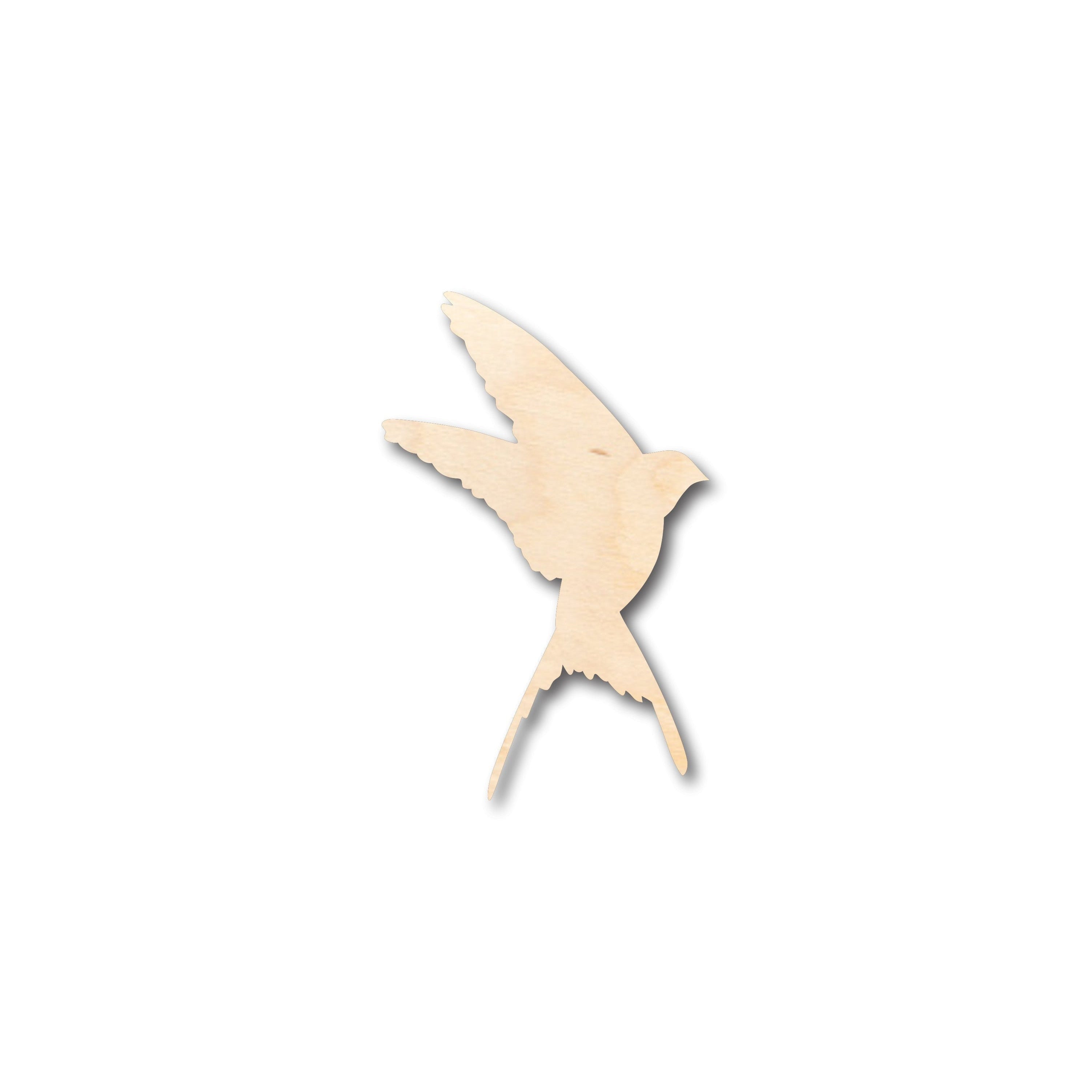 Unfinished DIY Wood Swallow Shapes for Crafts - Up to 46 Pieces Available