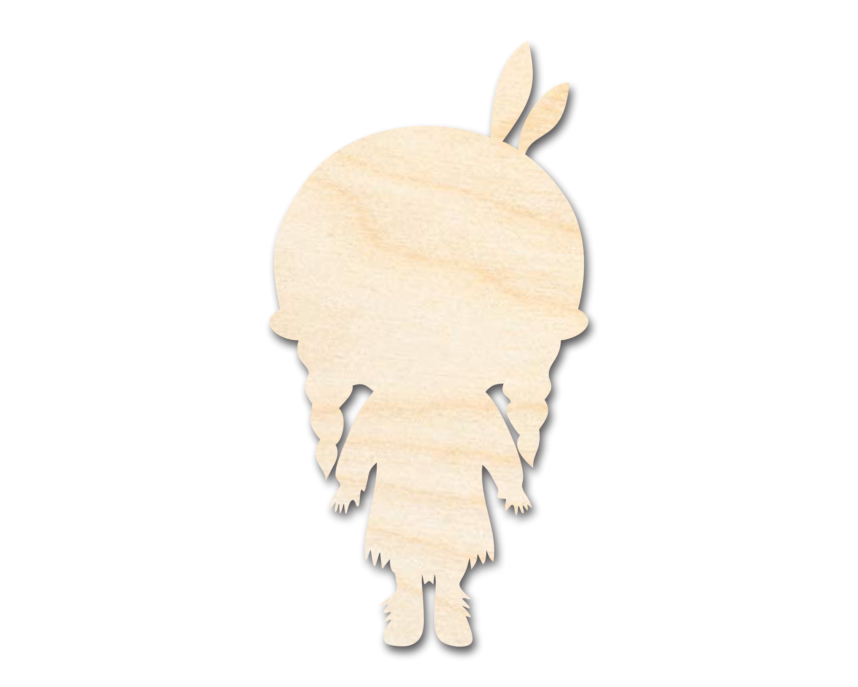 DIY Unfinished Baltic Birch Native Girl Shape Craft Cutout up to 46