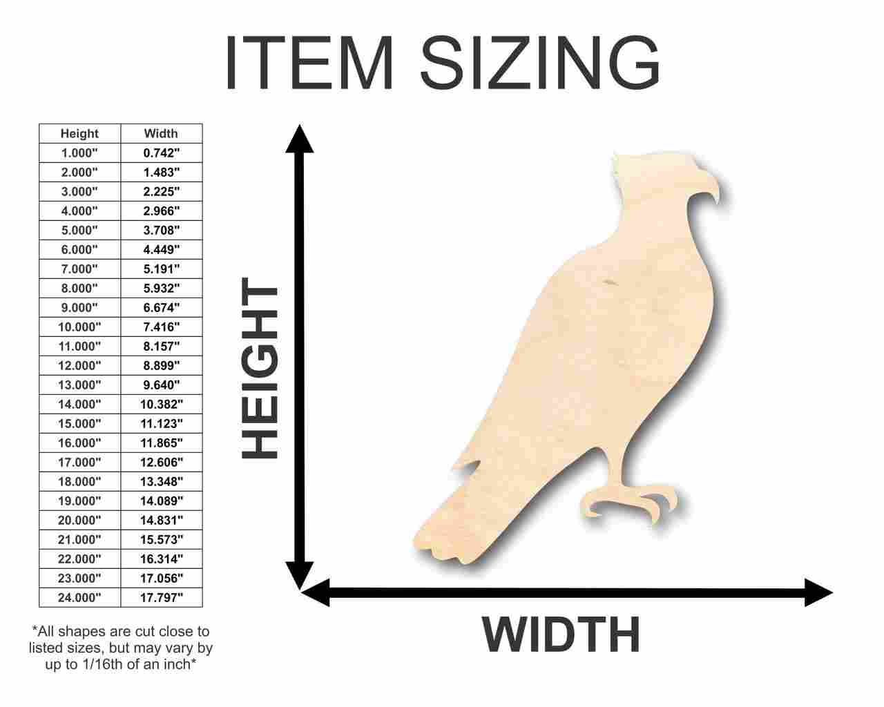Unfinished Wood Osprey Shape - Ideal for DIY Animal, Bird, and Wildlife Crafts, Sizes up to 46 Inches