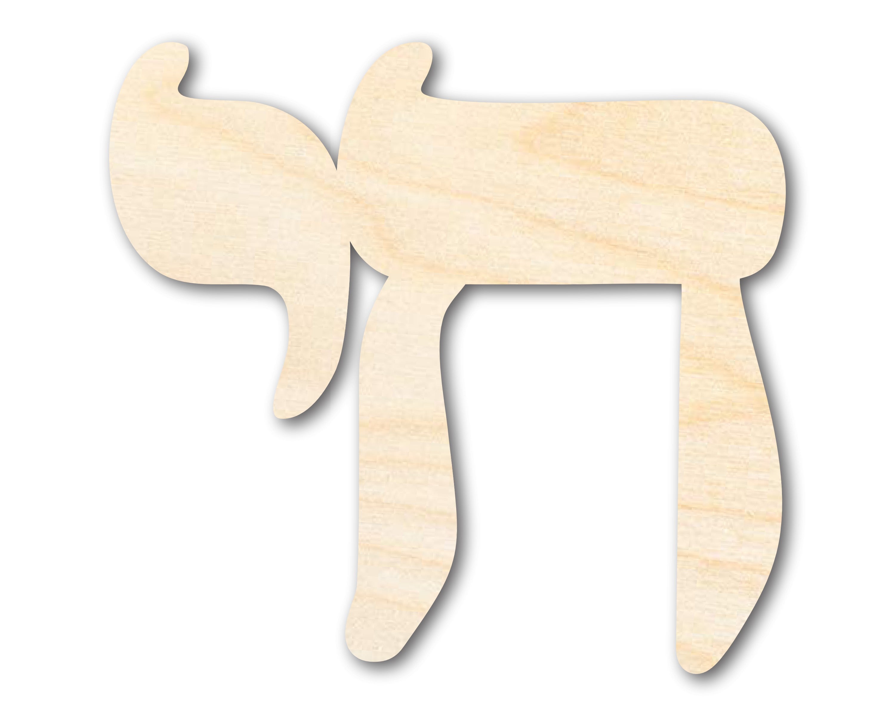 Unfinished Baltic Birch Chai Symbol DIY Craft Cutouts up to 46 Inches