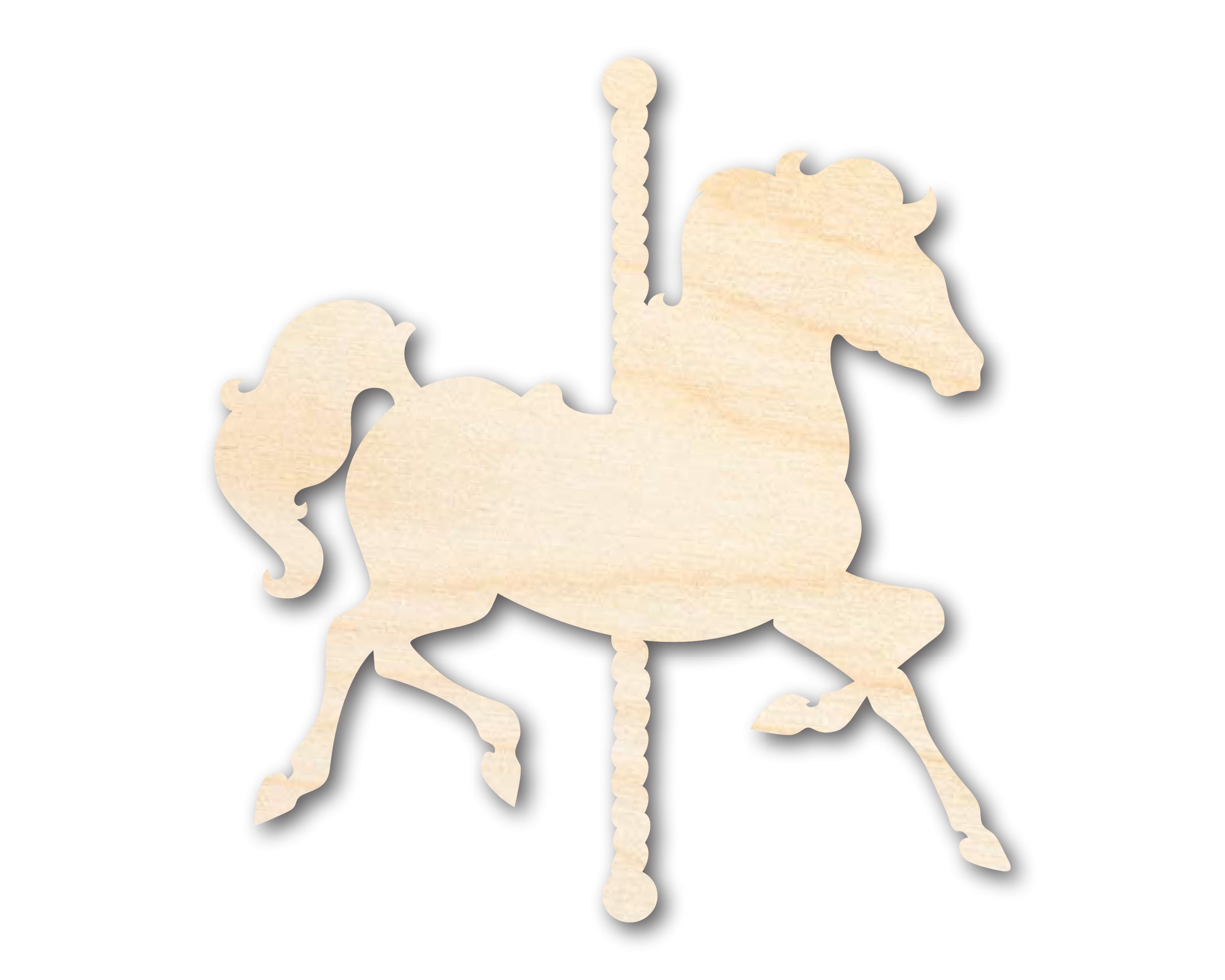 DIY Unfinished Baltic Birch Carousel Horse Shape Craft Cutout up to 46 Inches