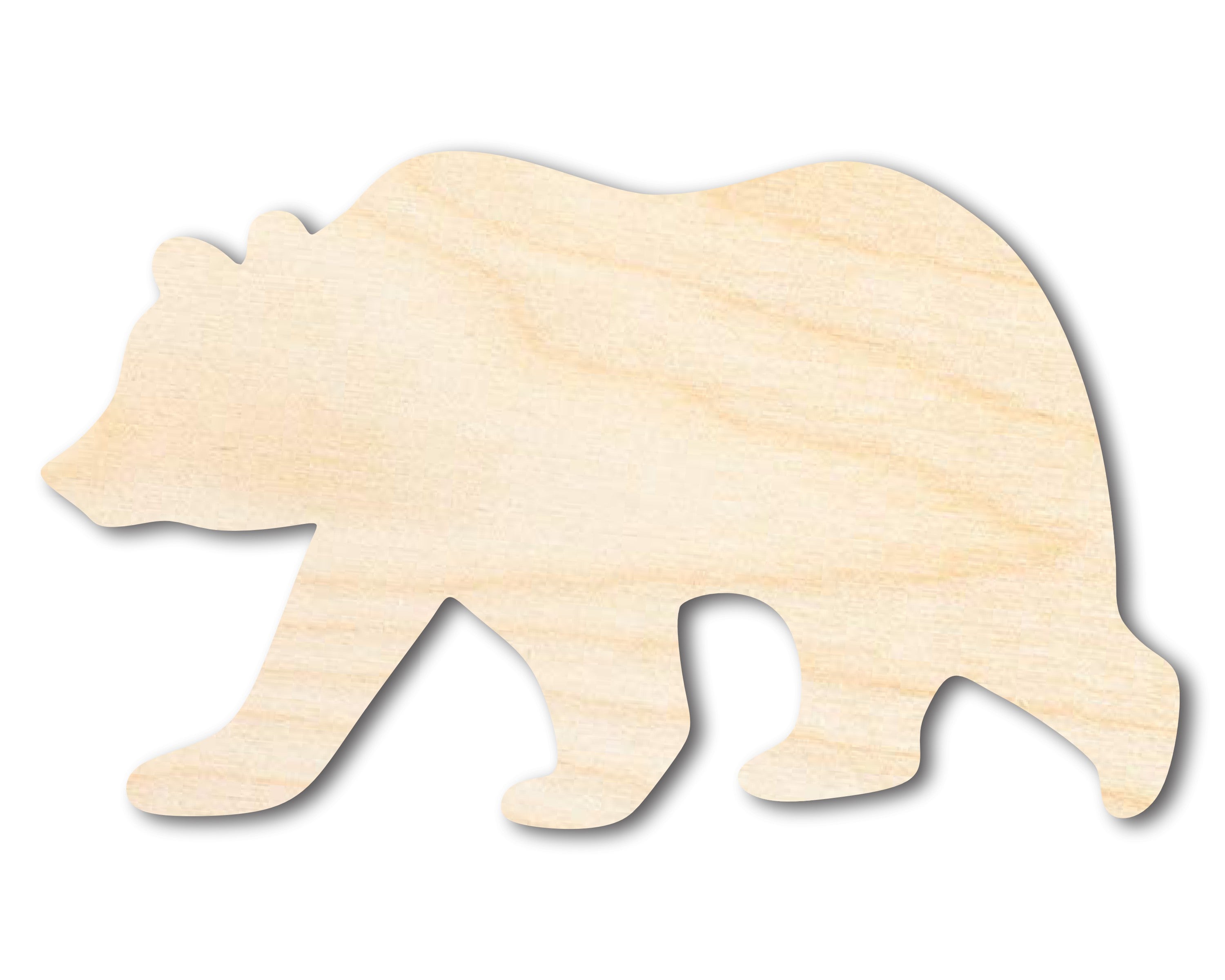 Enhanced DIY Craft Cutout - Unfinished Wood Grizzly Bear Shape from the Bigger and Better Collection