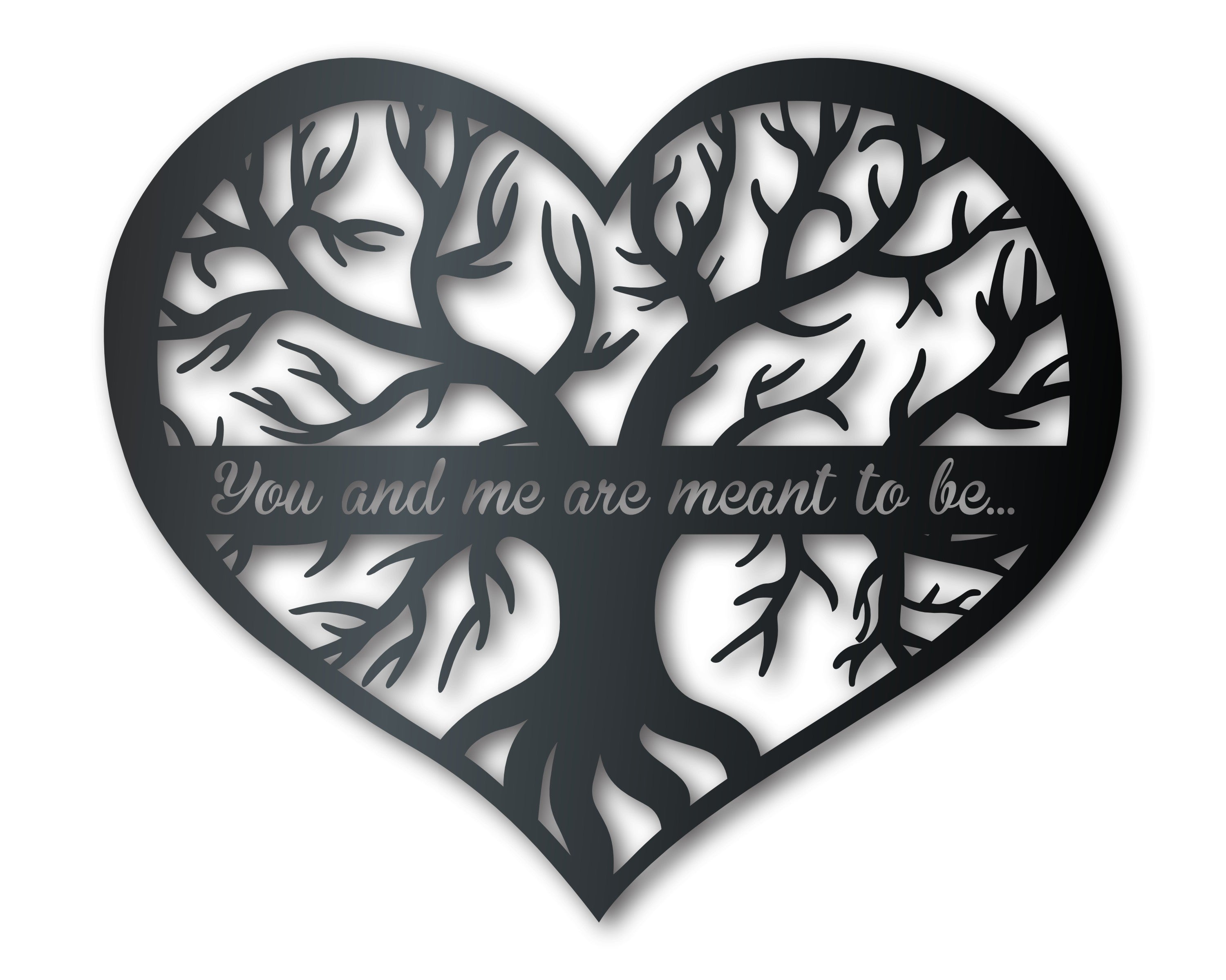 Personalized Metal Heart Tree Wall Art - 14 Color Choices for Valentine's, Weddings & Anniversaries