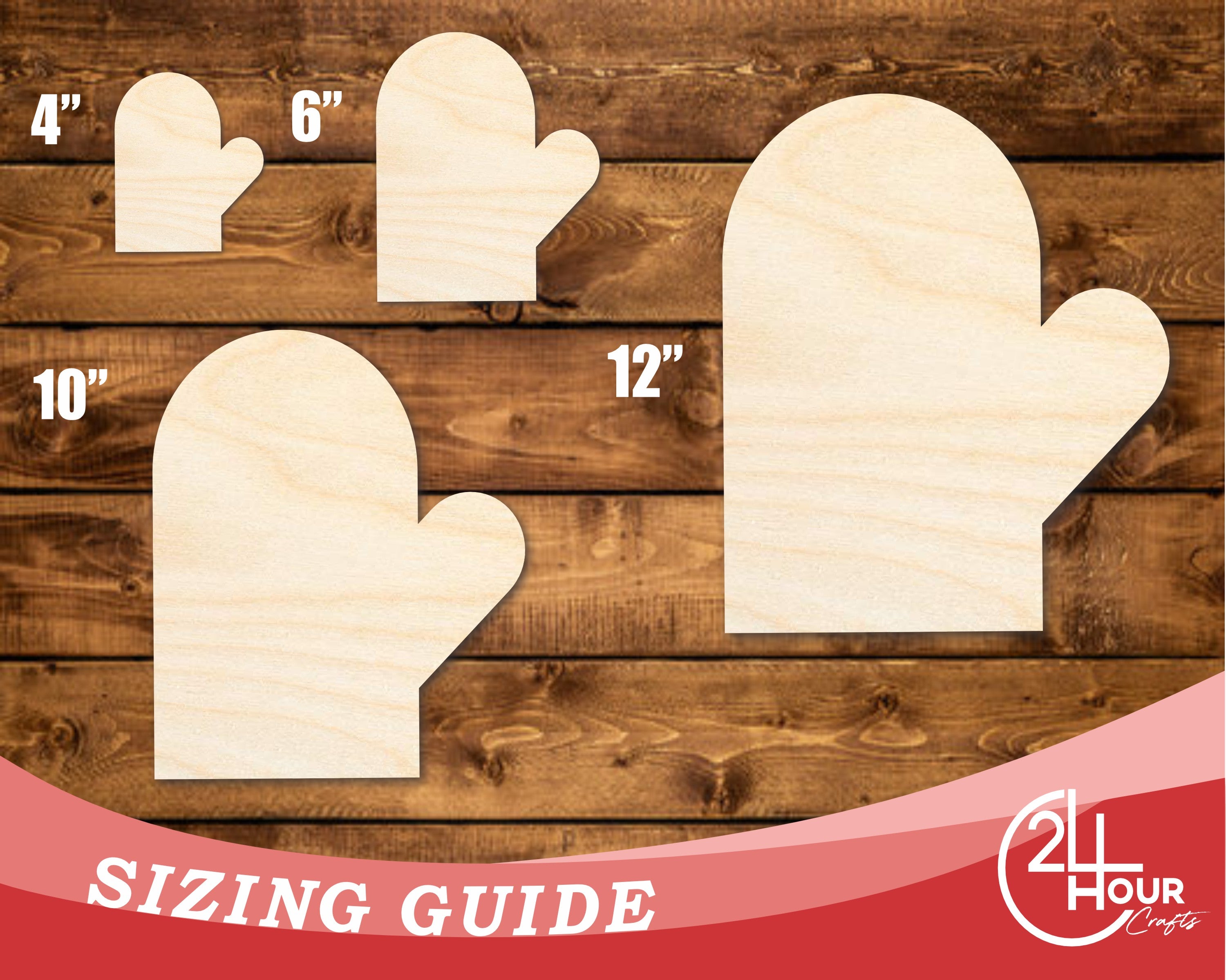 Unfinished Left - Handed Oven Mitt - Shaped Wood Cutout for DIY Crafts, Up to 46 Inches for Multiple DIY Projects