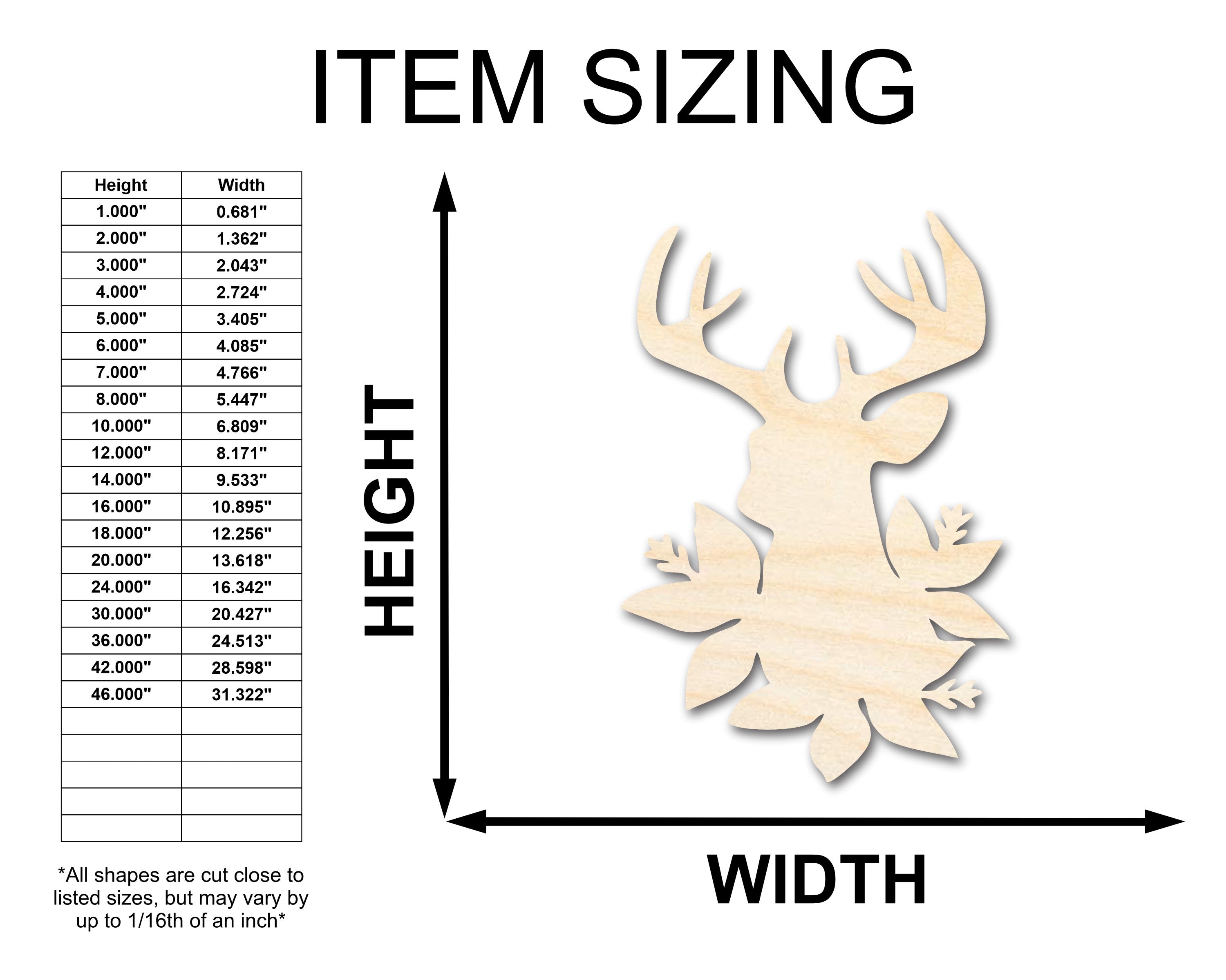 Unfinished Wood DIY Craft - Holly Reindeer Head Shape for Up to 46 Different DIY Projects