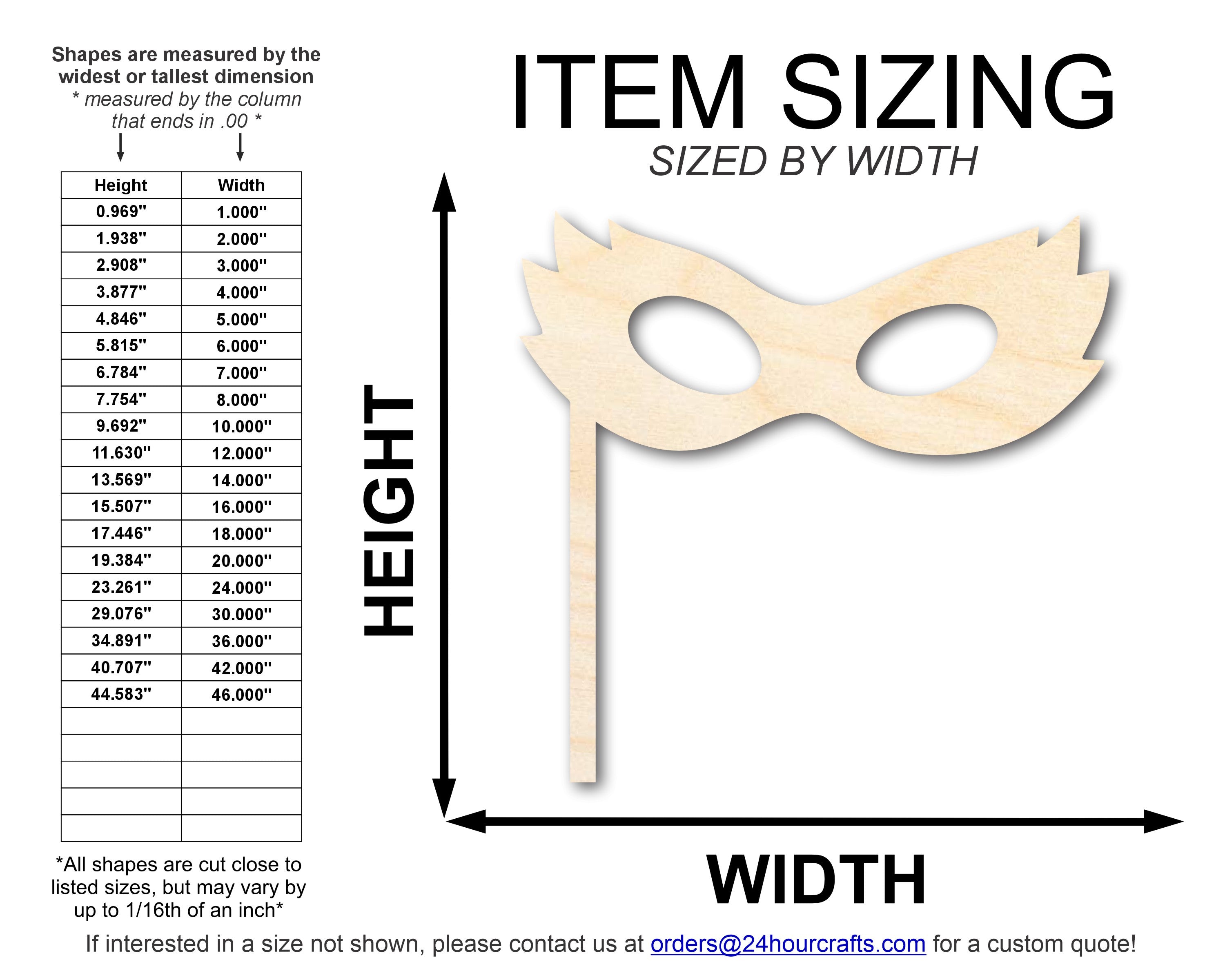 DIY Unfinished Wood Stick Mask Shape for Mardi Gras, Up to 46 Inches