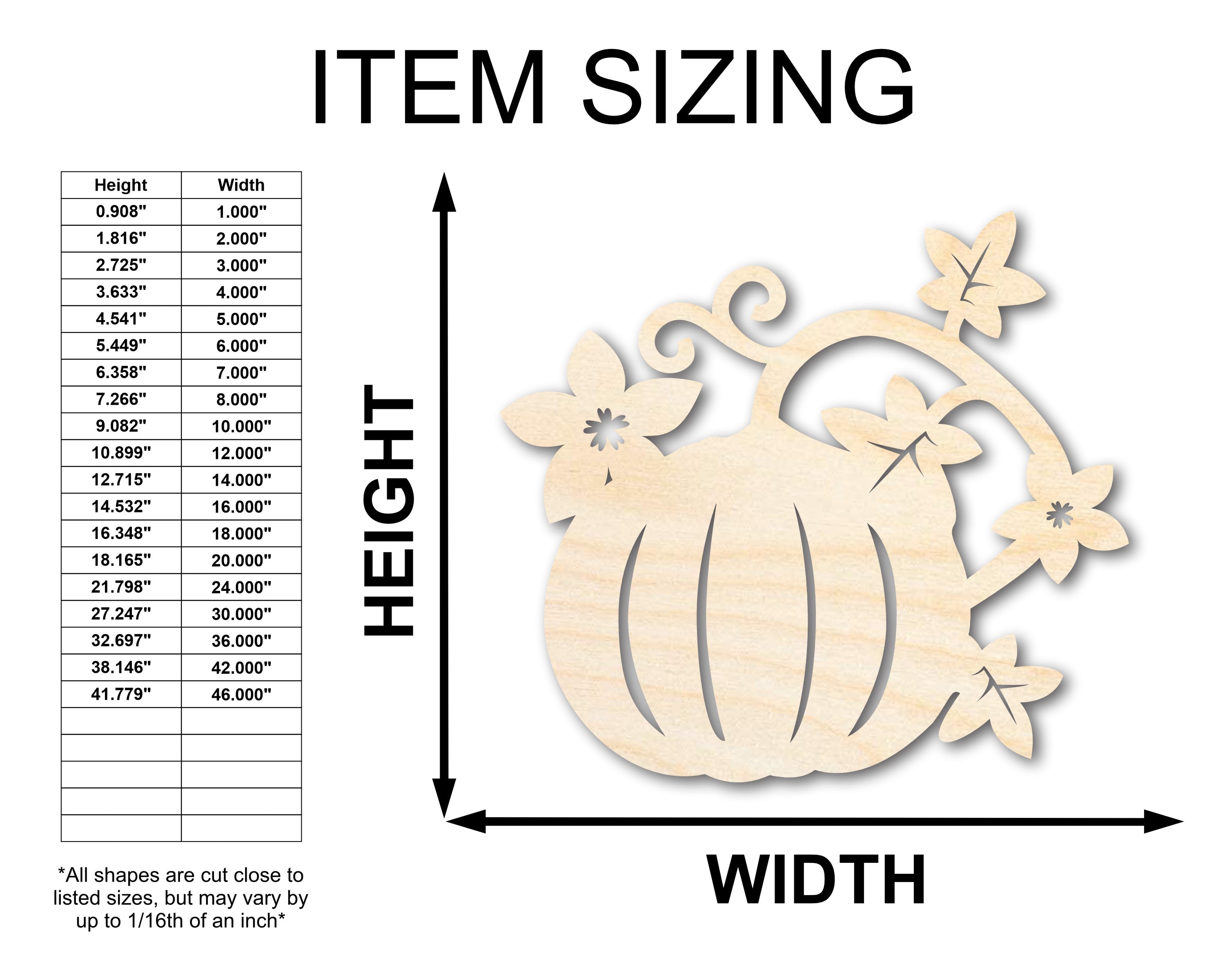 Unfinished Craft Wood in Pumpkin Vines Shape - Suitable for Various Crafts, Up to 46 Inches