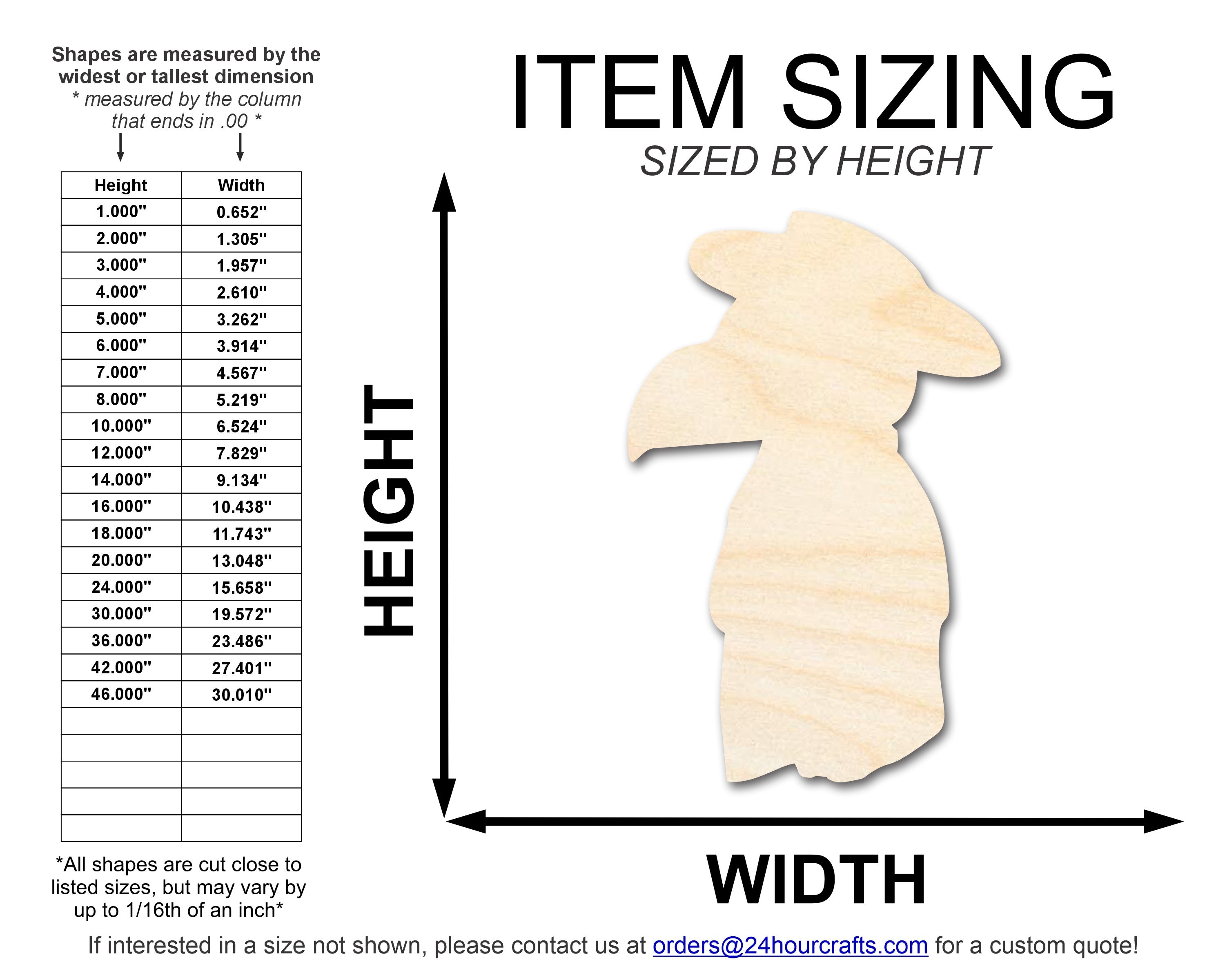 DIY Unfinished Baltic Birch Plague Doctor Shape Cutout - Up to 46 Inches