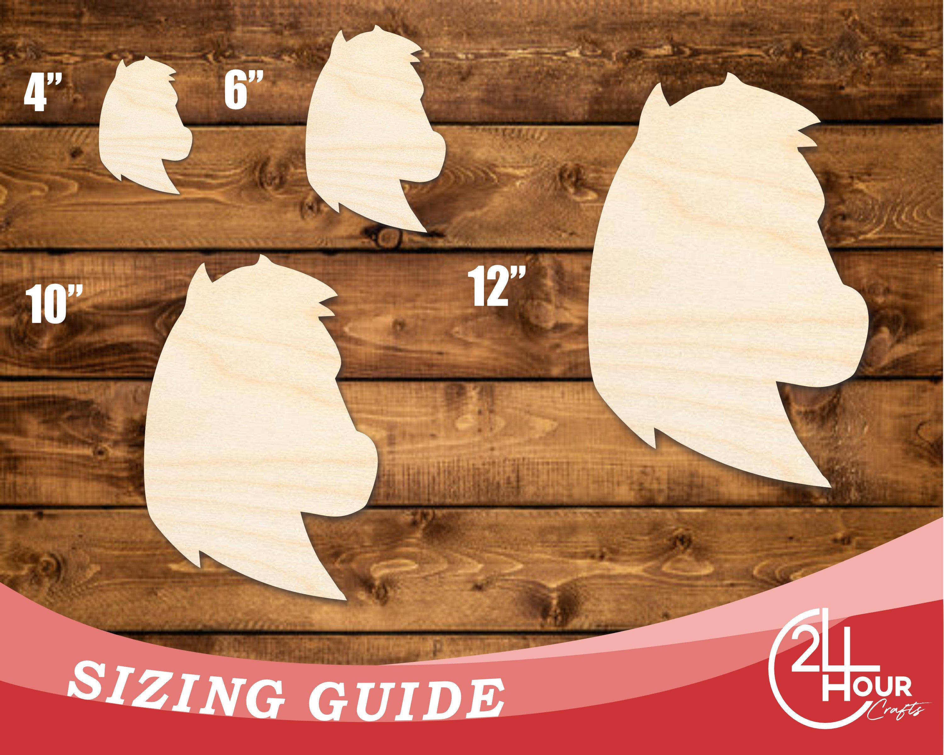 Unfinished Wood Cutout of Mustang Mascot Shape for Do - It - Yourself Crafts | Up to 46 Inches for Multiple DIY Projects