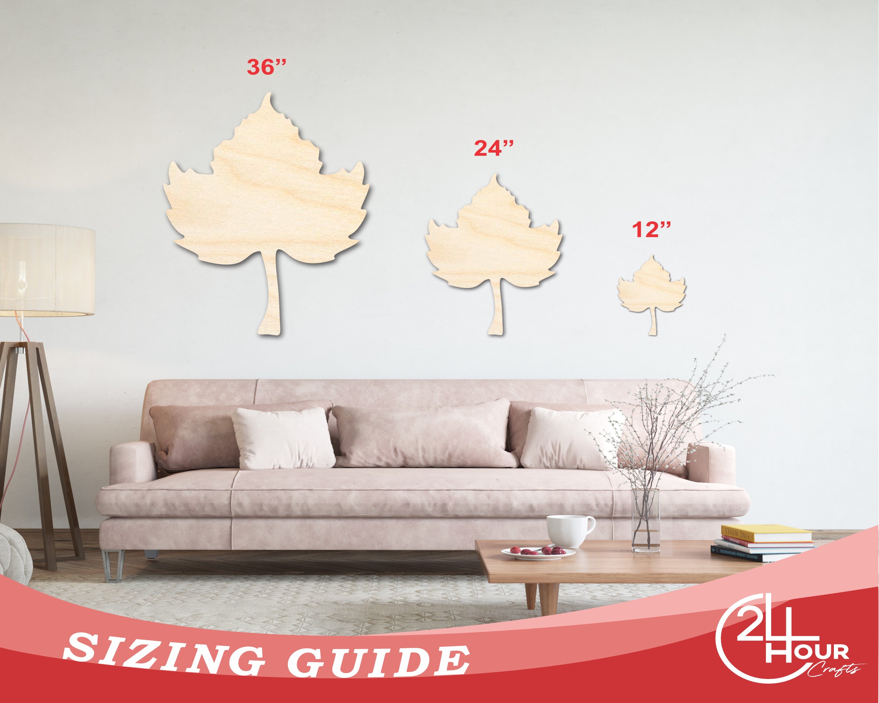 DIY Unfinished Wood Pumpkin Leaf Shapes for Fall Crafts, up to 46