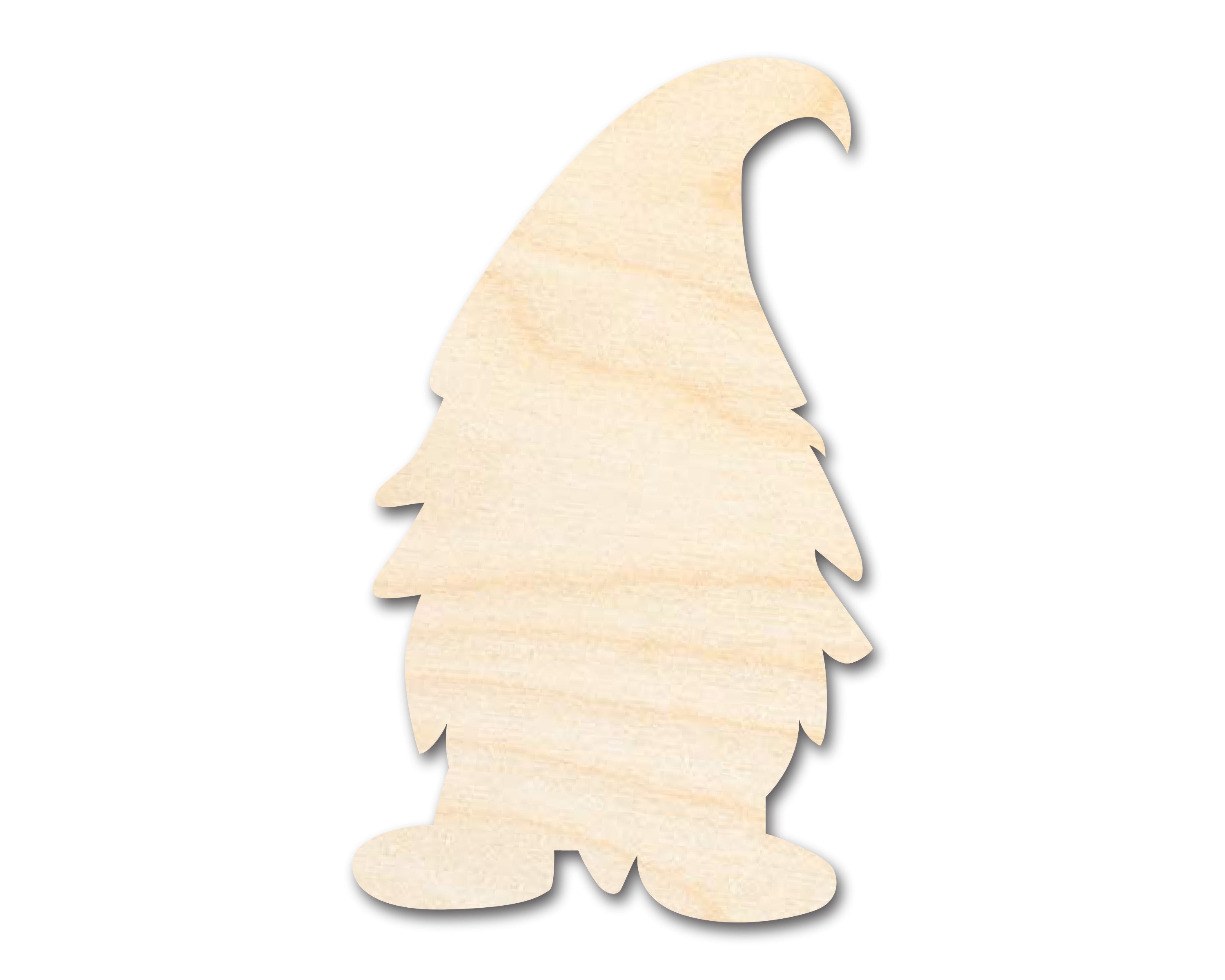 High - Quality Unfinished Wood Cutout for DIY Crafts: Male Gnome Silhouette - Bigger and Better Design