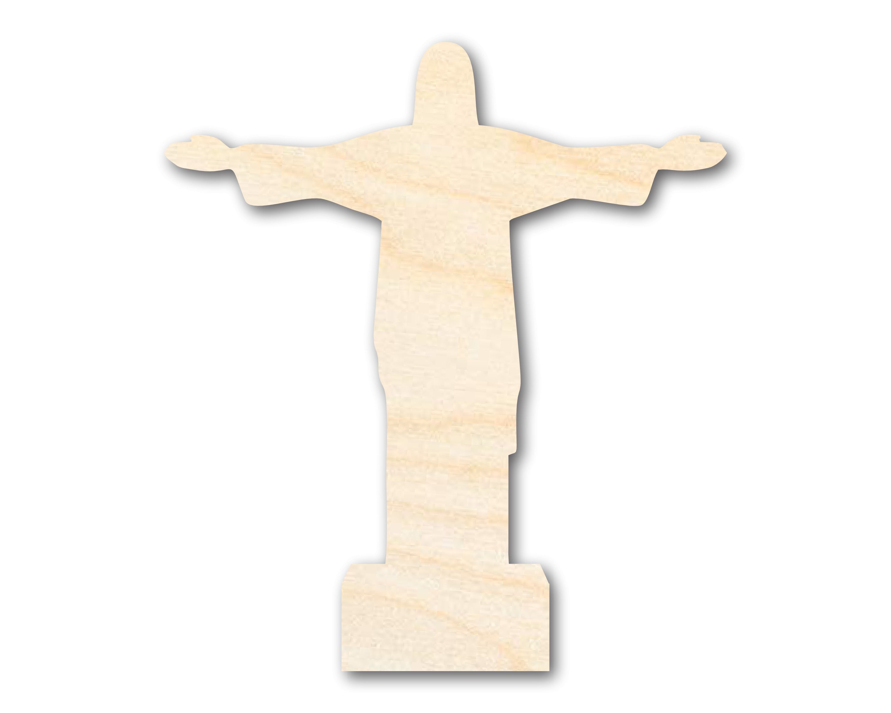 DIY Unfinished Baltic Birch Christ the Redeemer Wood Cutout, up to 46 Inches