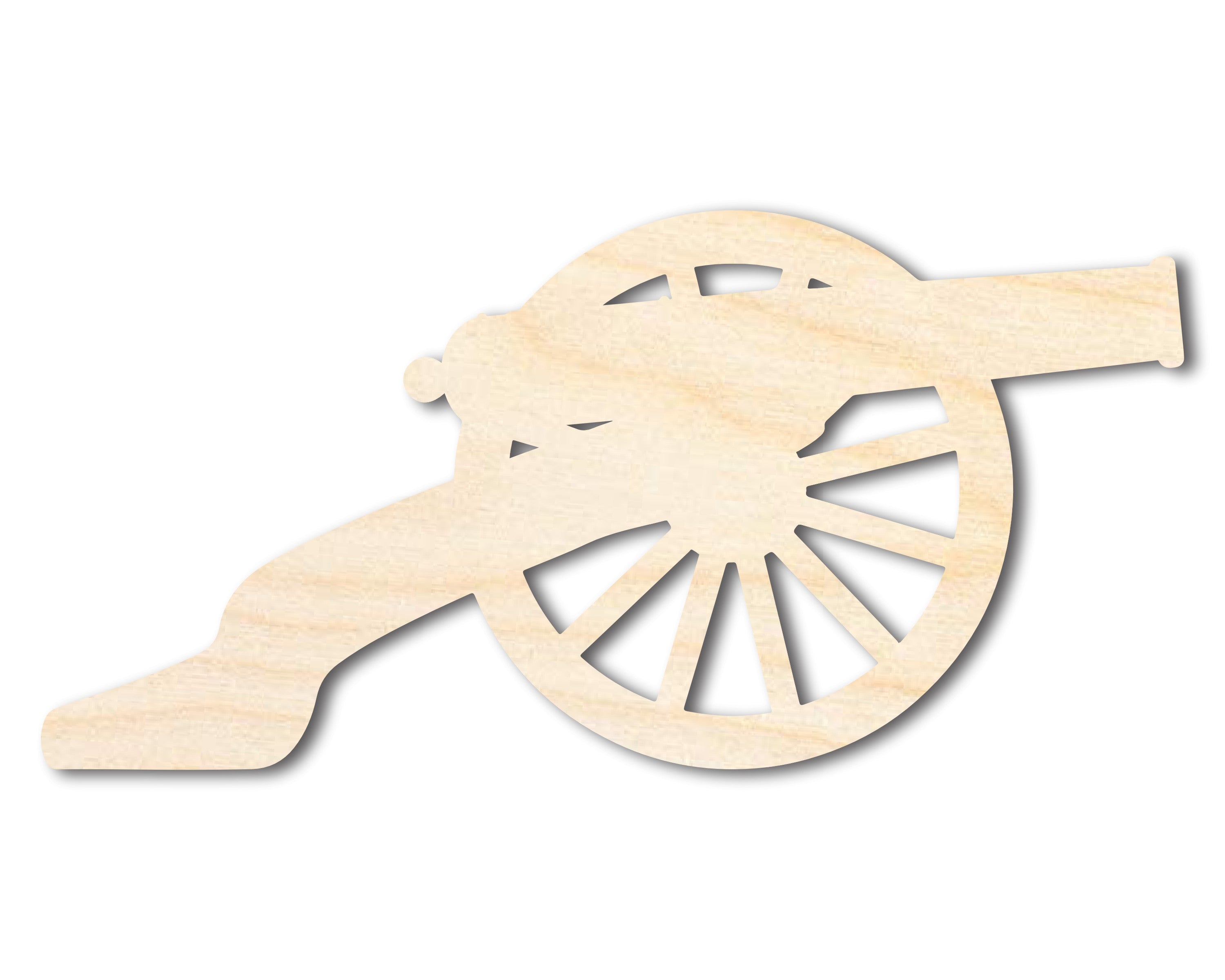 Unfinished DIY Craft Cutout in the Shape of a Wood War Cannon | Up to 46 Different DIY Options
