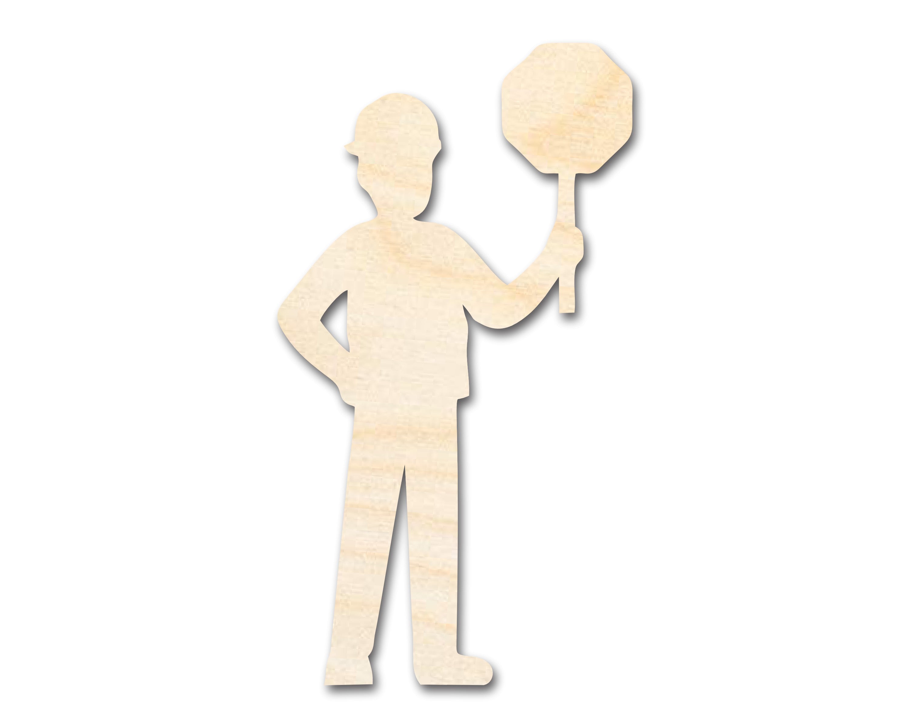 Unfinished Wood Stop Sign Worker Shape | DIY Craft Cutout | up to 46 DIY