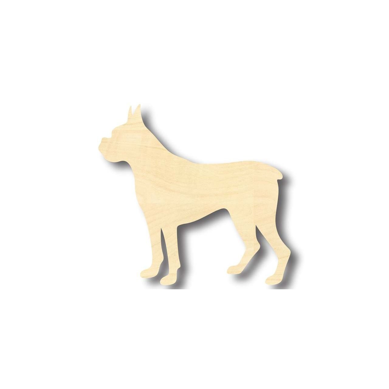 Unfinished Handmade Wood Boxer Dog Shape Craft - Ideal for Animal and Pet - Up to 46 DIY Projects