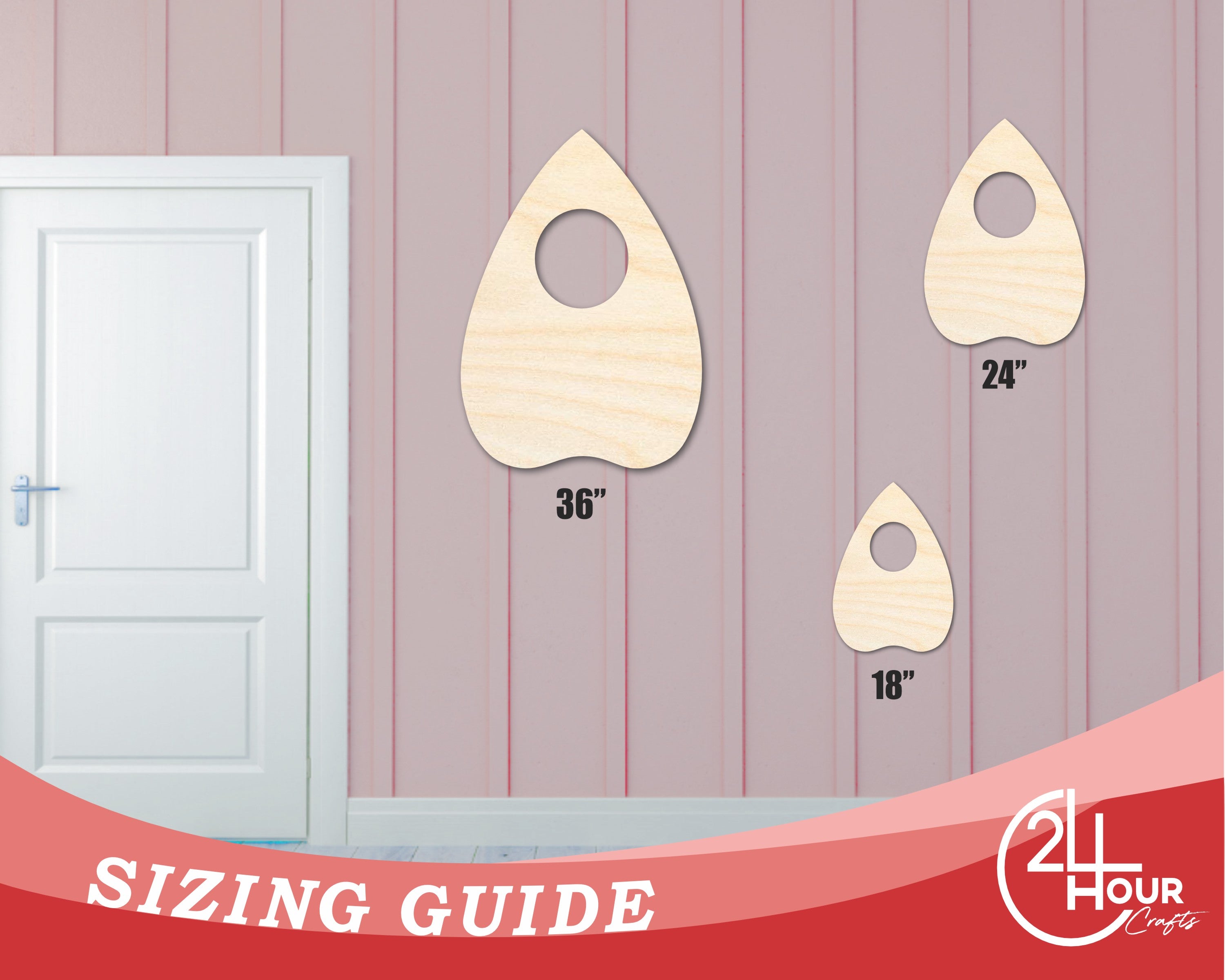 High - Quality Unfinished Wood Planchette - Shaped DIY Craft Cutout from the Bigger and Superior Collection