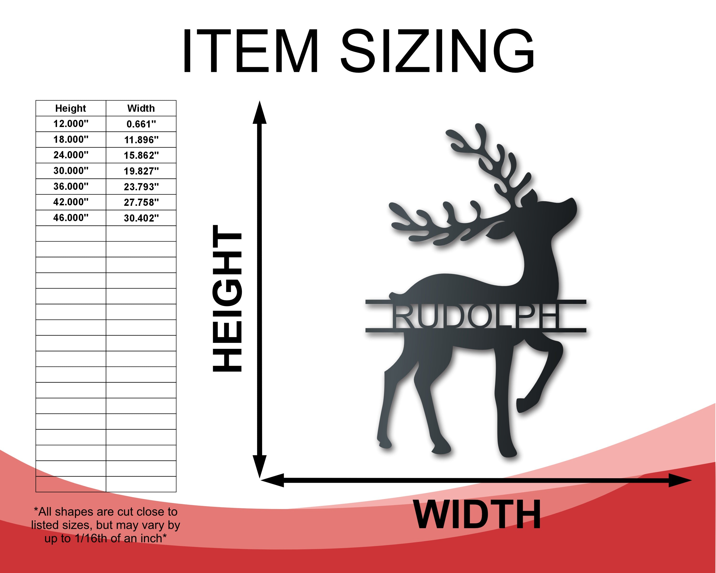 Customizable Metal Split Reindeer Wall Art for Winter Holidays | Up to 36 Inches | 20+ Color Choices