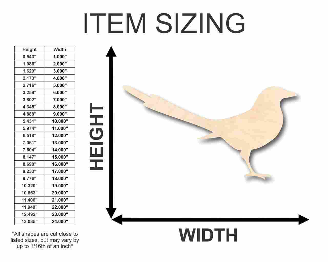 Unfinished Wood Magpie - Bird - Wildlife - Craft Item Suitable for Up to 46 DIY Projects