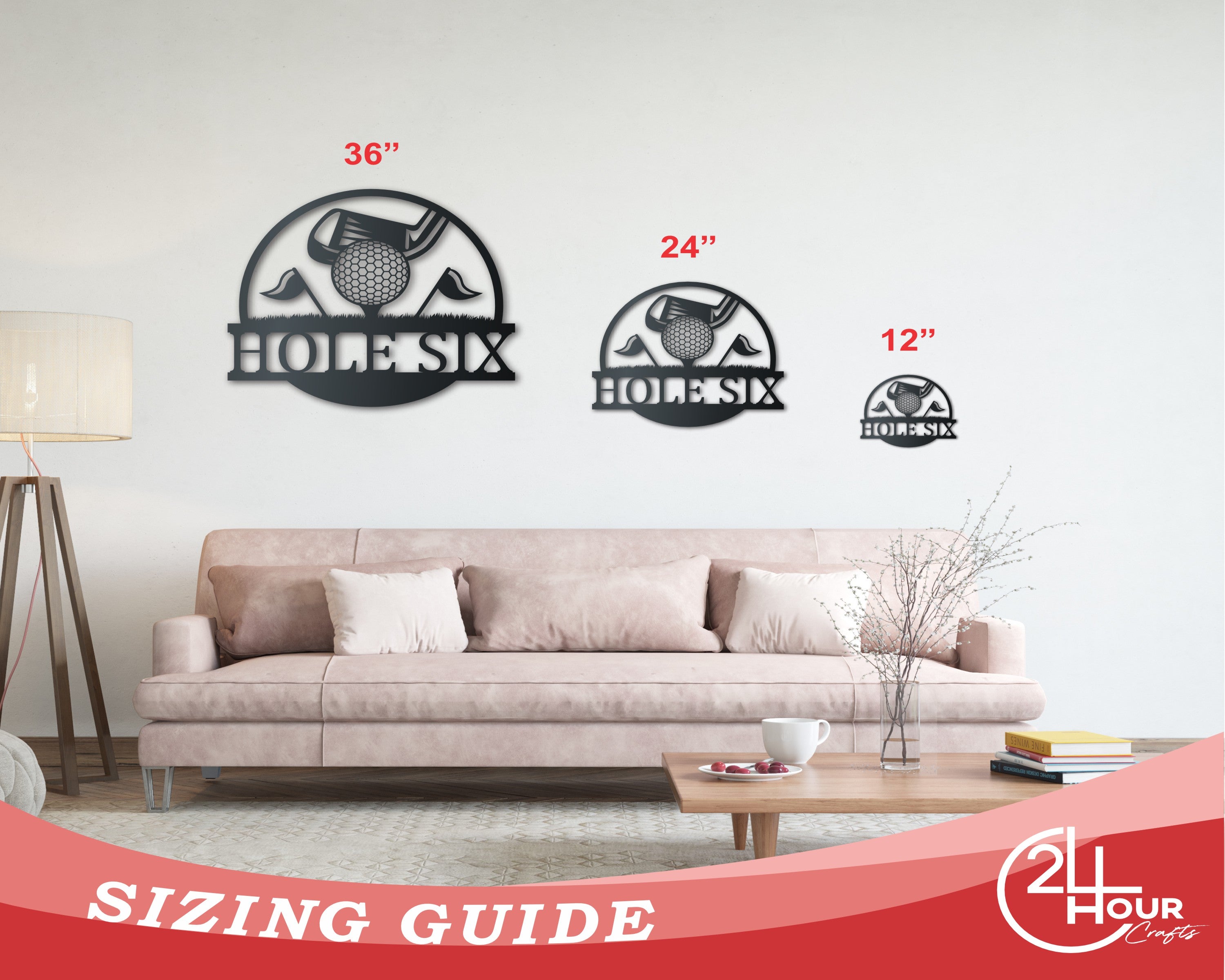 Customizable Metal Golf Course Wall Art - Personalized Metal Sports Sign with 14 Color Choices